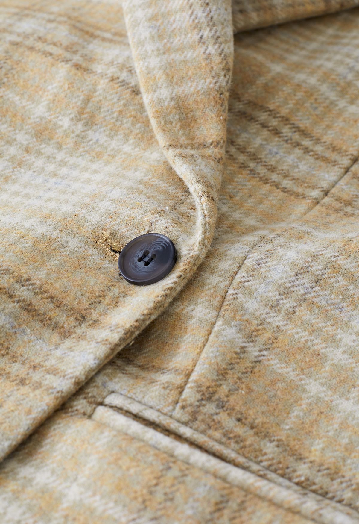 Karierter Wollmisch-Blazer mit einem Knopf vorne