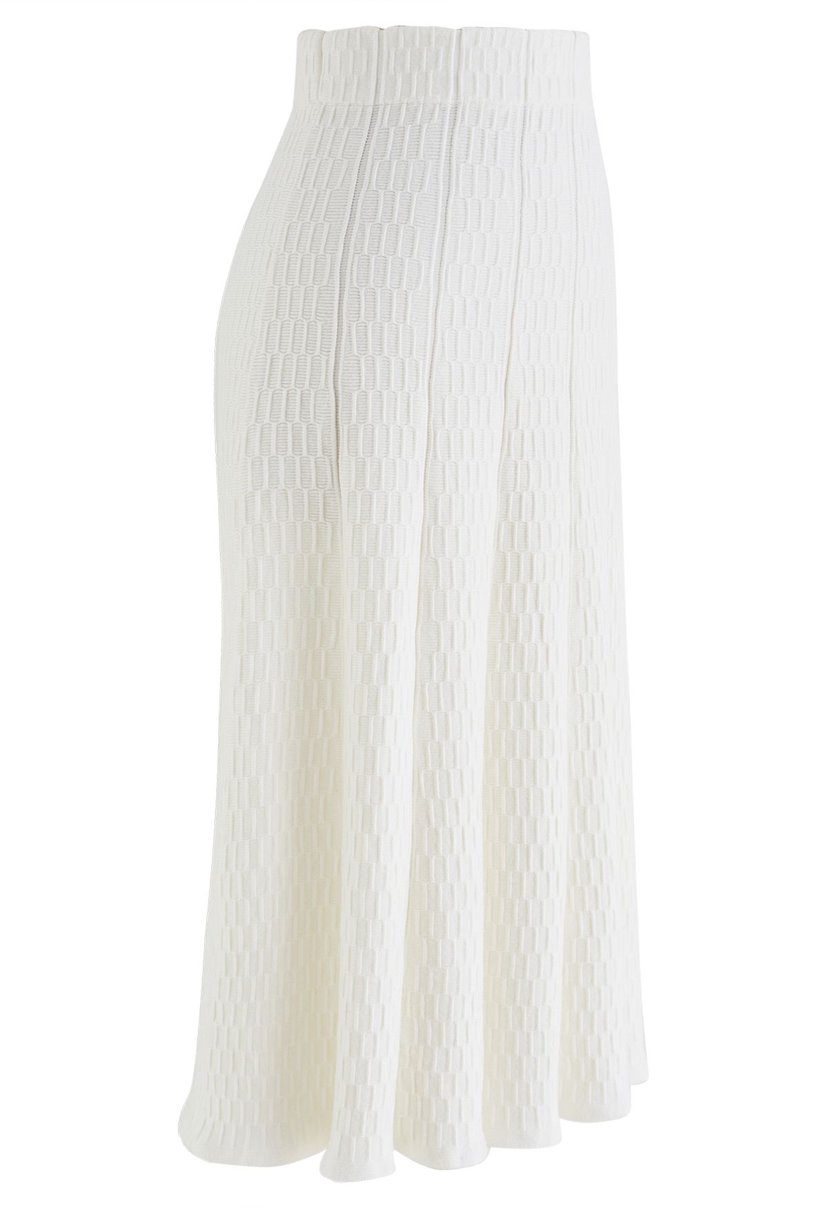 Rüschenrock aus weichem Strick mit geprägter Struktur in Weiß