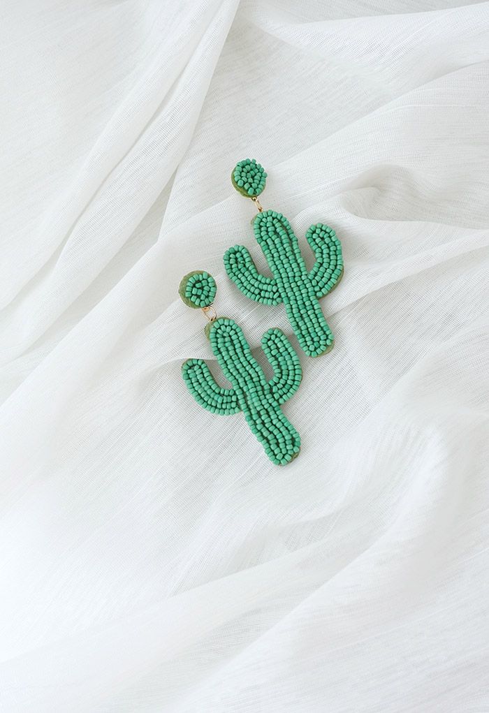 Perlen-Kaktus-Ohrringe