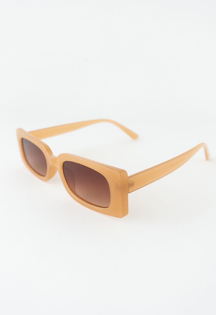 Rechteckige Vollrand-Sonnenbrille in Orange