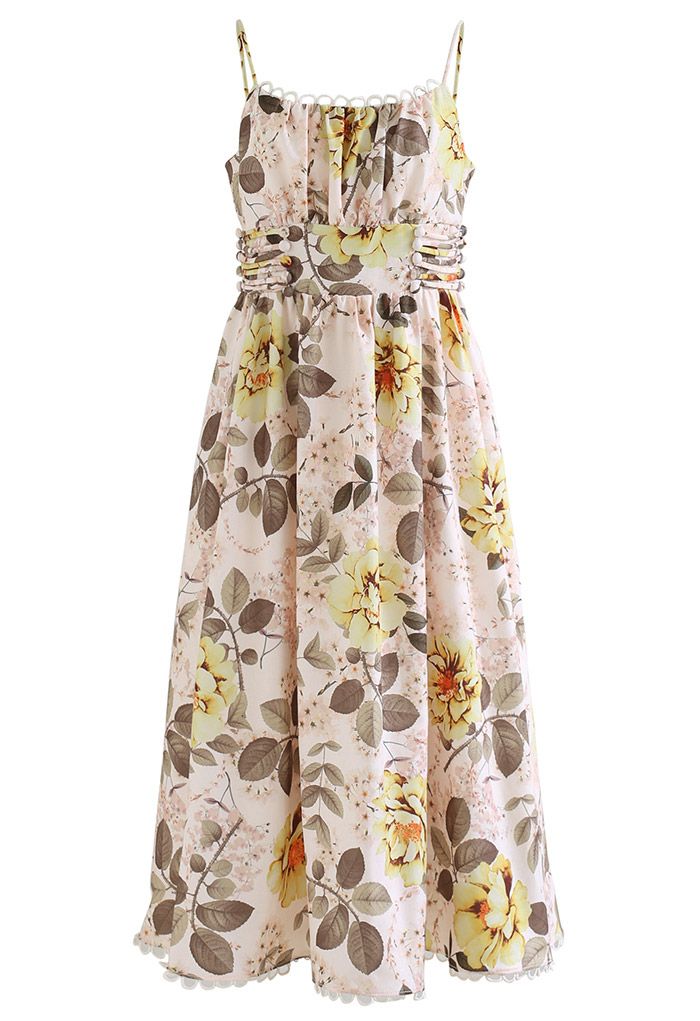 Summer Time Camisole-Kleid mit botanischem Bogenkantenrand