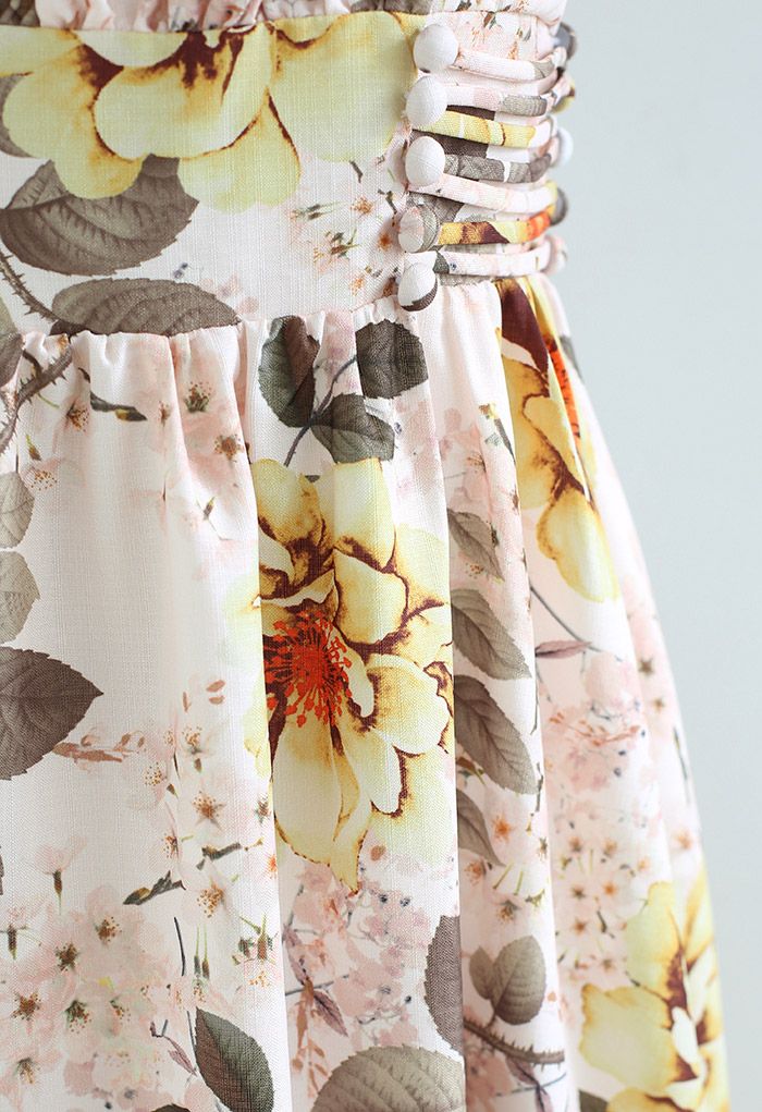 Summer Time Camisole-Kleid mit botanischem Bogenkantenrand