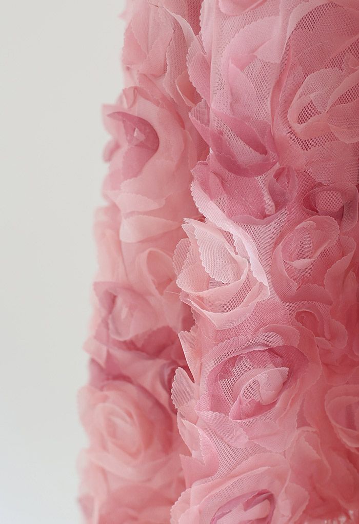 3D Rosa Rose Masche Tüllrock