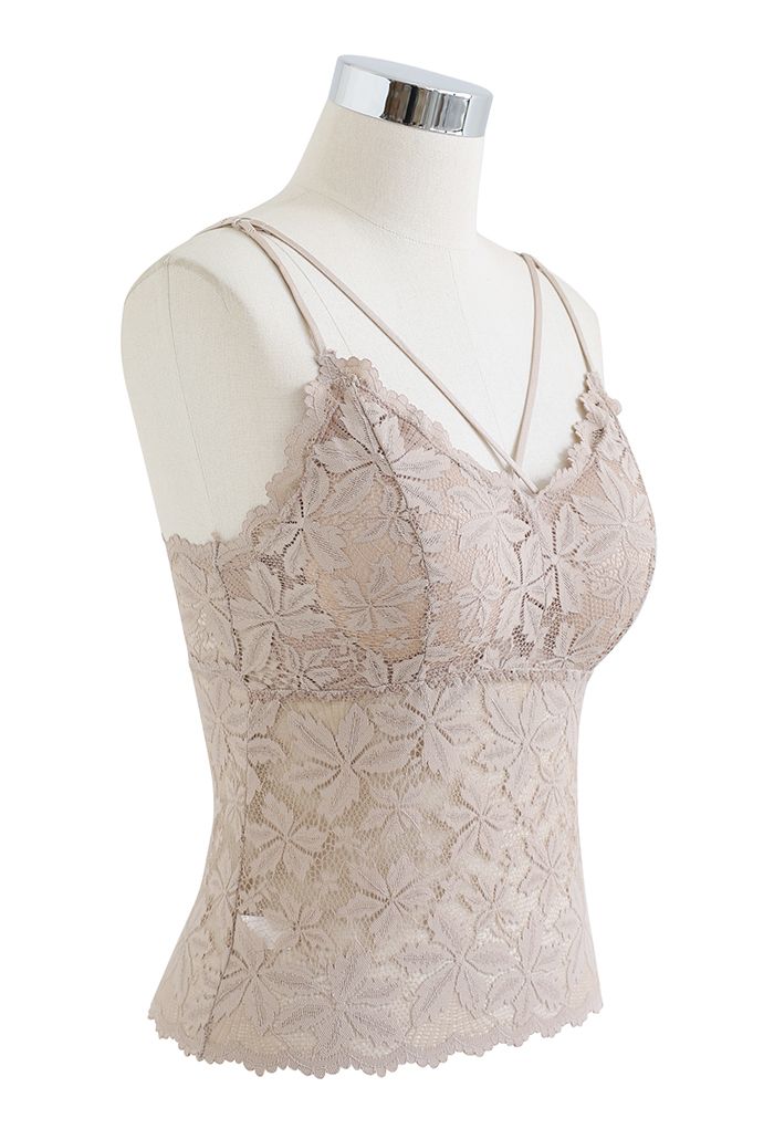 Blossom Cami-Bustier-Top mit Spitze in Nude Pink