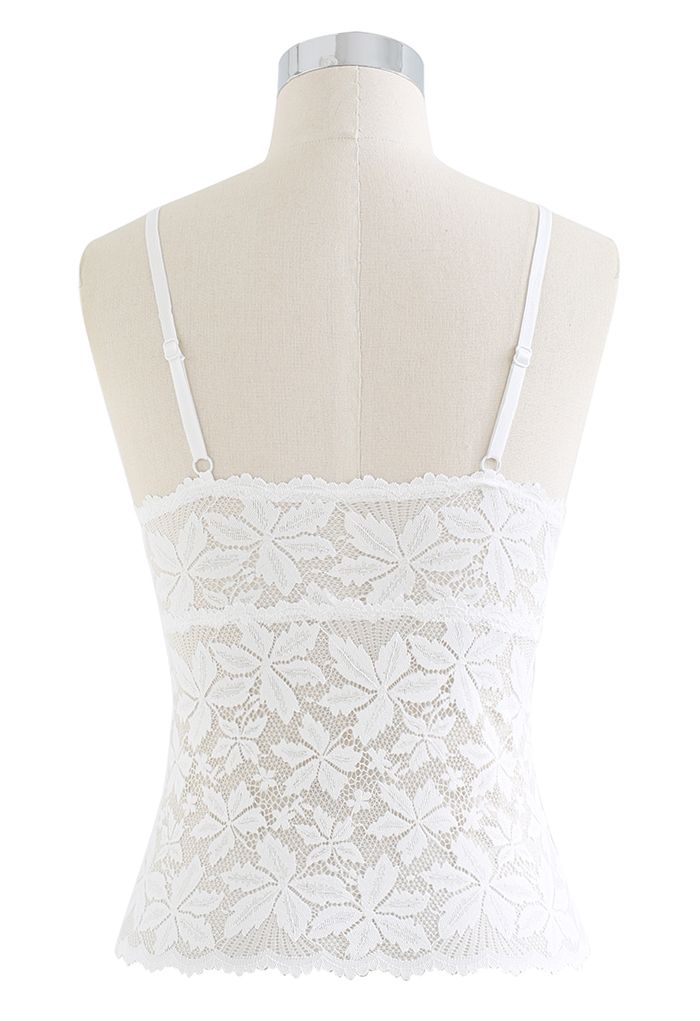 Blossom-Spitzen-Cami-Bustier-Oberteil in Weiß