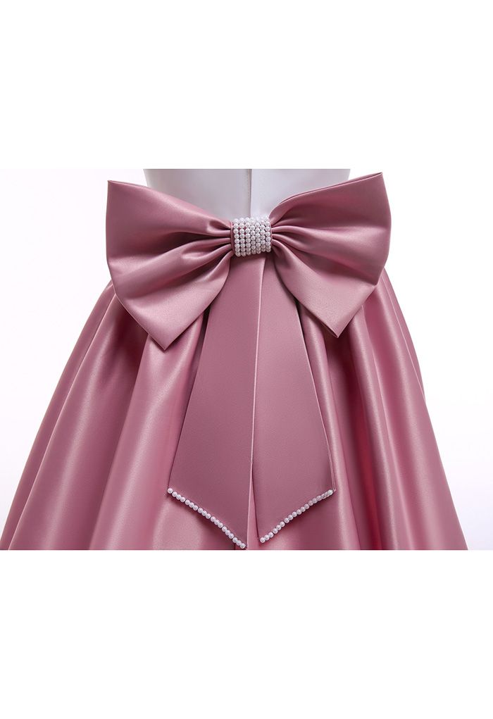 Perlenbesetztes Prinzessinnenkleid mit Flügelärmeln in Pink für Kinder