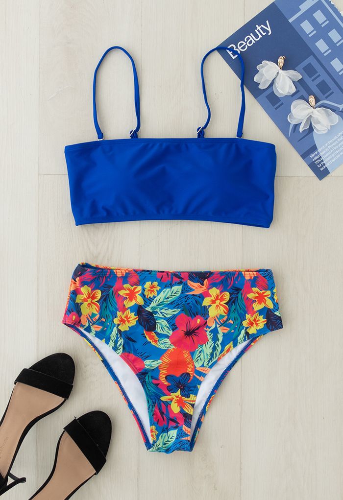 Cami-Bikini-Set mit Aquarell-Blumendruck