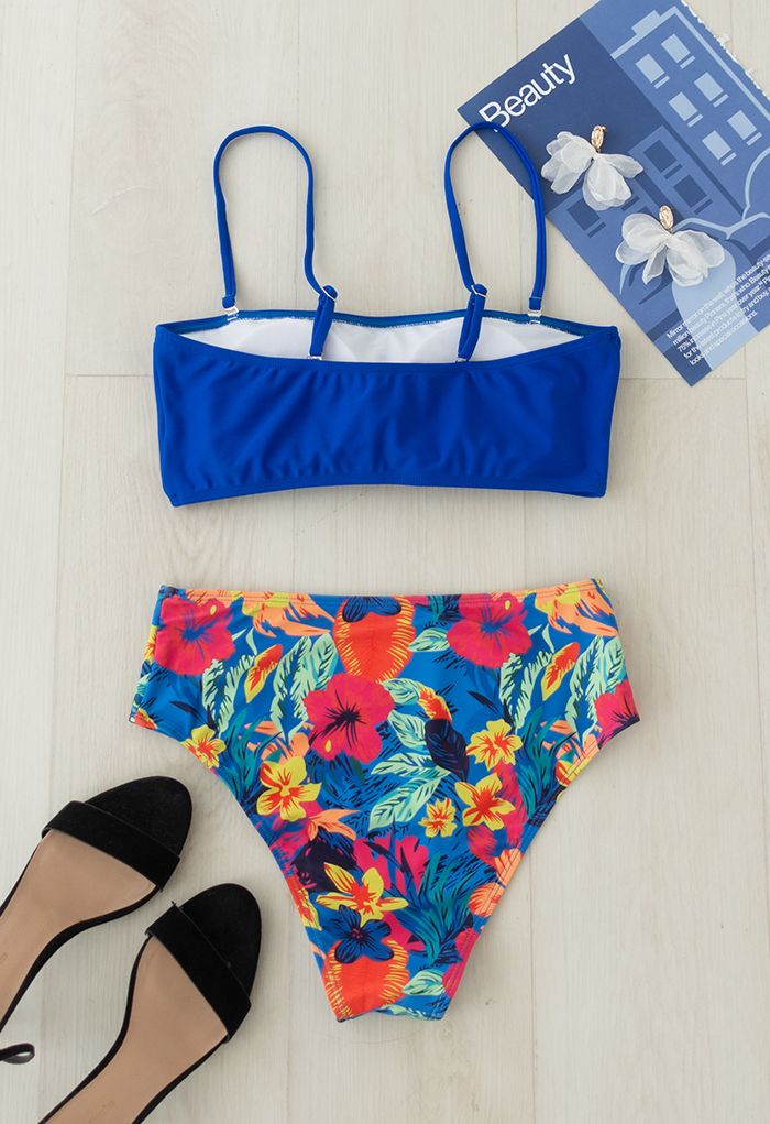 Cami-Bikini-Set mit Aquarell-Blumendruck