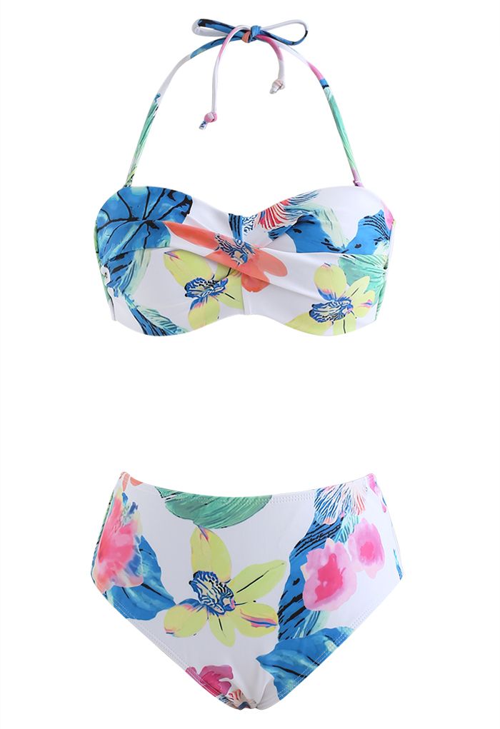 Mehrfarbiges Bikini-Set mit Blumenmuster