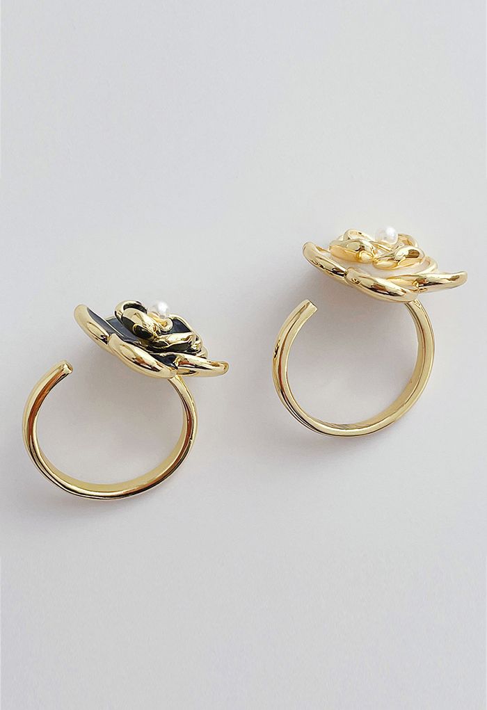Kamelien-Perlen-verzierter Ring