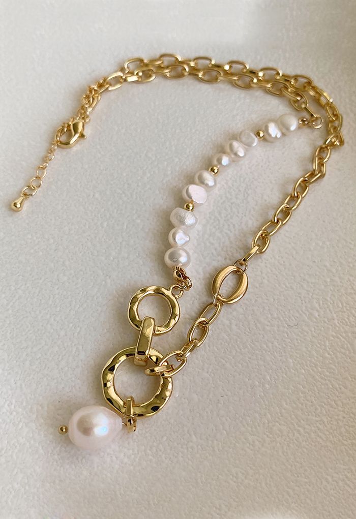 All-Match Pearl Gold Schlüsselbein-Halskette
