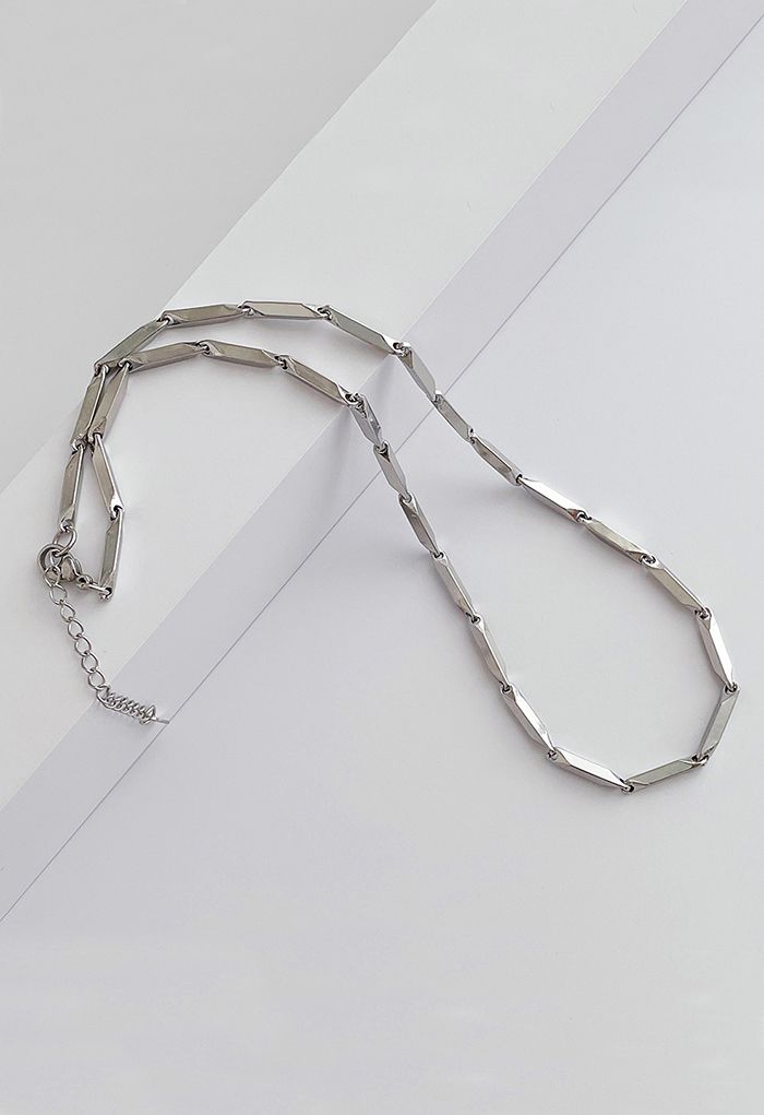 Schlüsselbein-Halskette aus Edelstahl in Bambusform