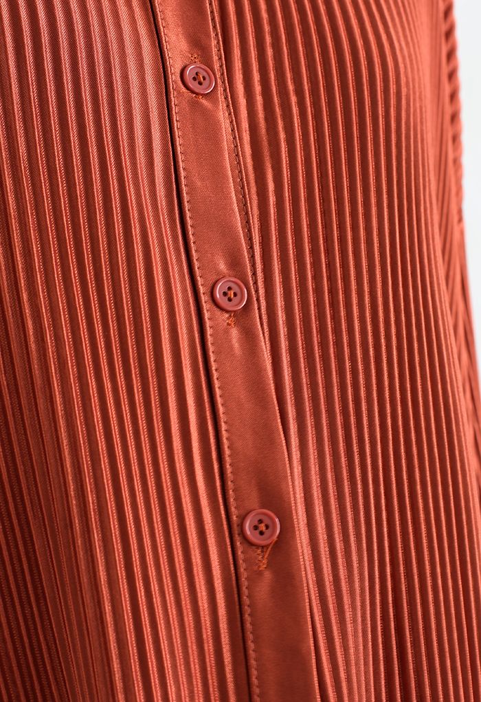 Vollständig plissiertes Plissee-Hemd und Hose im Set in Kürbis