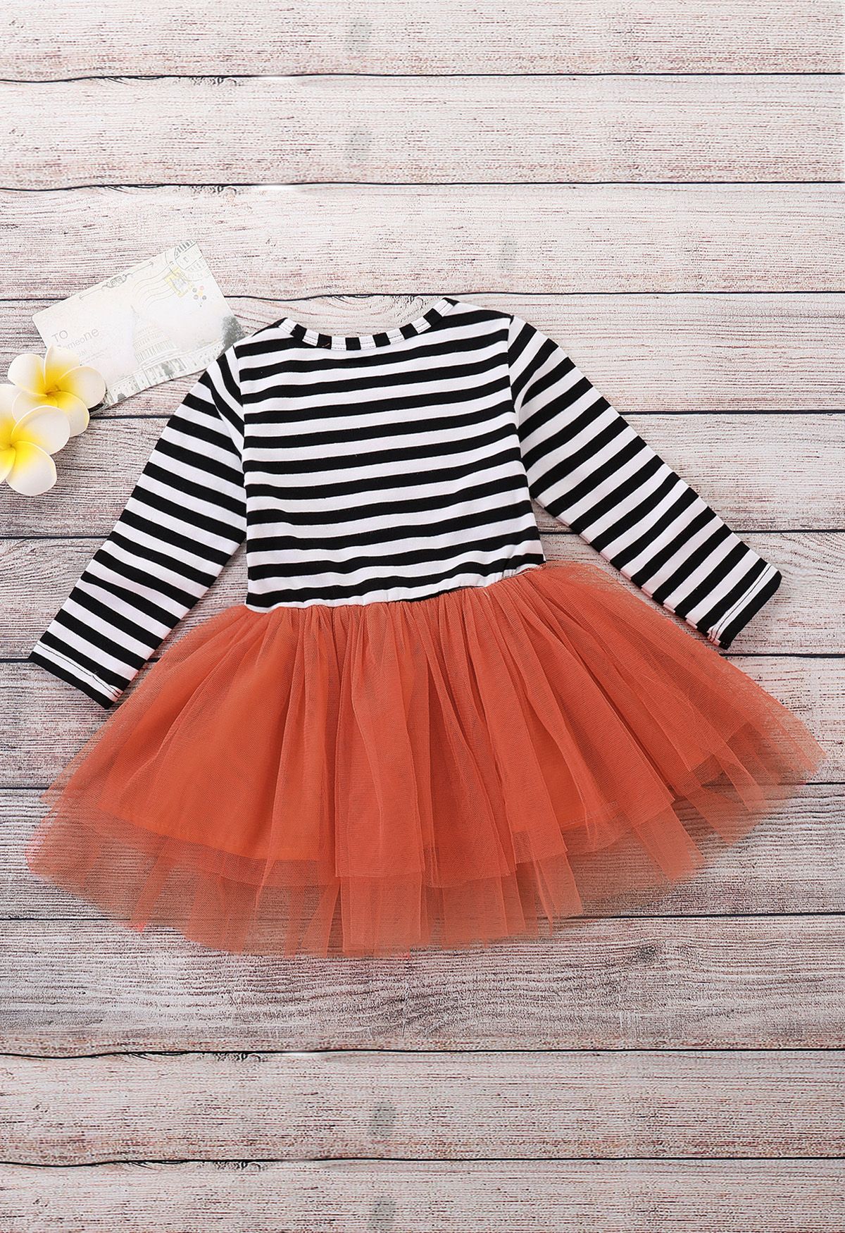 Baby Mädchen Pumpkin Patch gestreiftes Tüllkleid