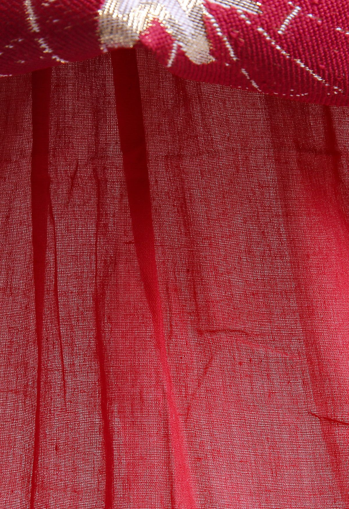 Mädchen-Jacquard-Blatt-Rüschen Bowknot Plissee-Kleid in Rot