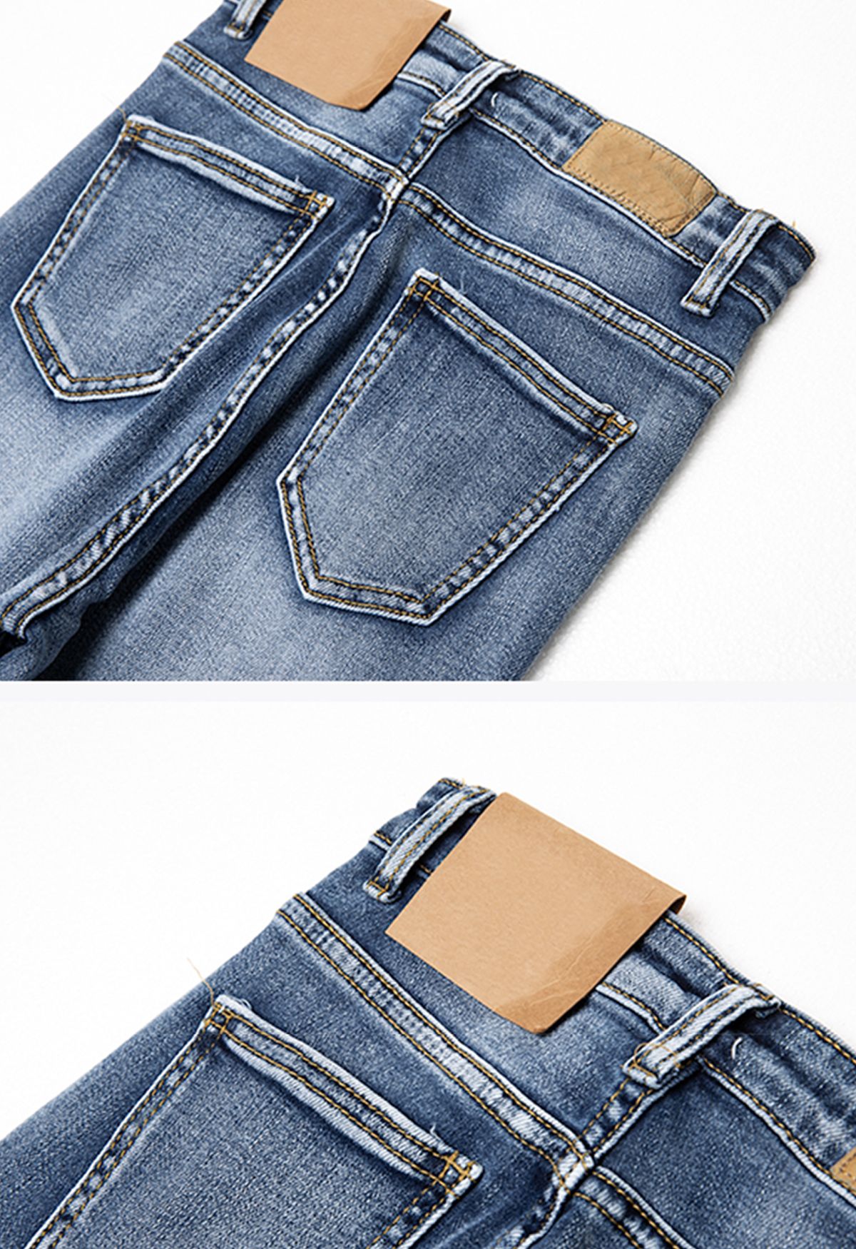 Cropped-Jeans in Distressed-Optik mit unregelmäßigem Saum