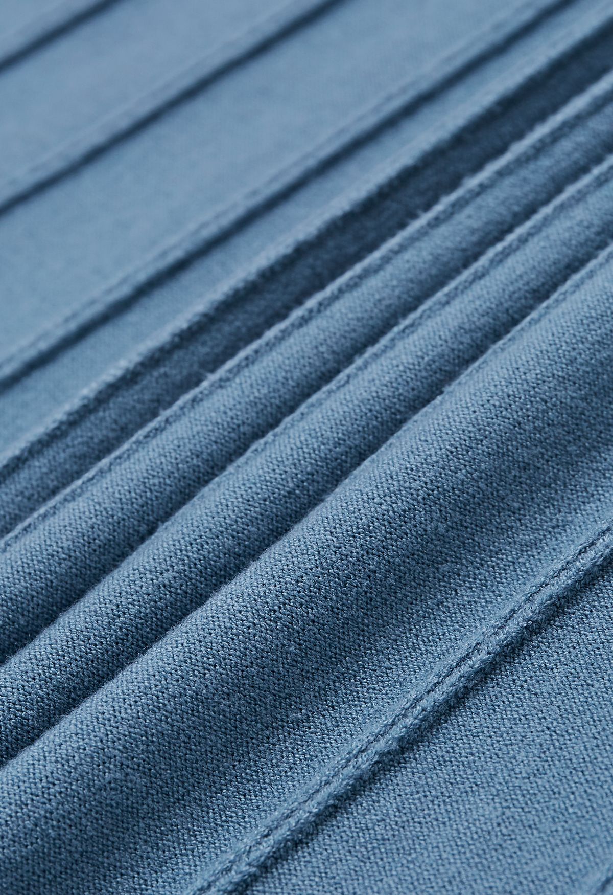 Plissee-Strick-Twinset-Kleid mit Stehkragen in Blaugrün