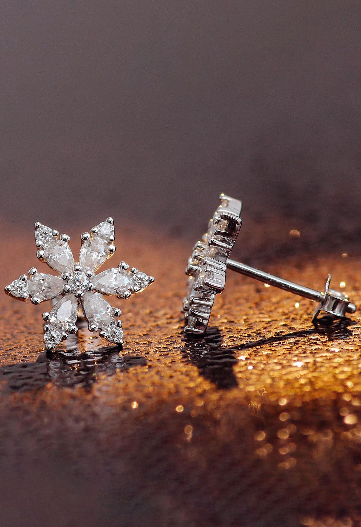 Schneeflocke voller Moissanite-Diamant-Ohrringe