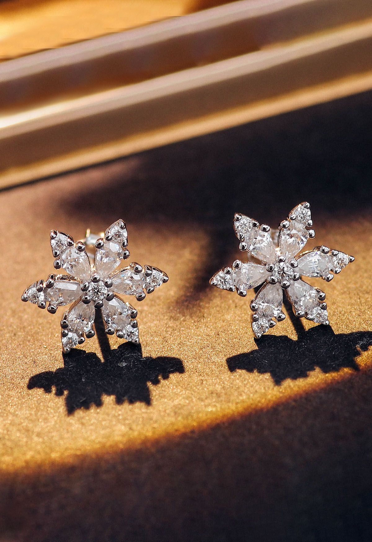 Schneeflocke voller Moissanite-Diamant-Ohrringe