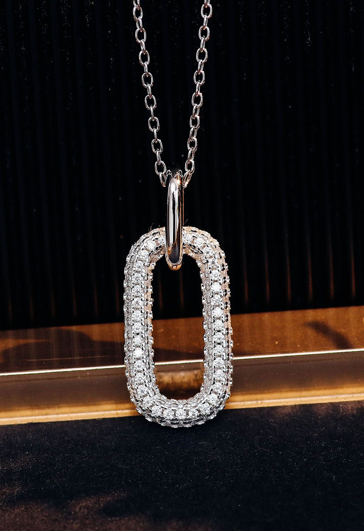Rechteckige vollständige Moissanite-Diamant-Halskette