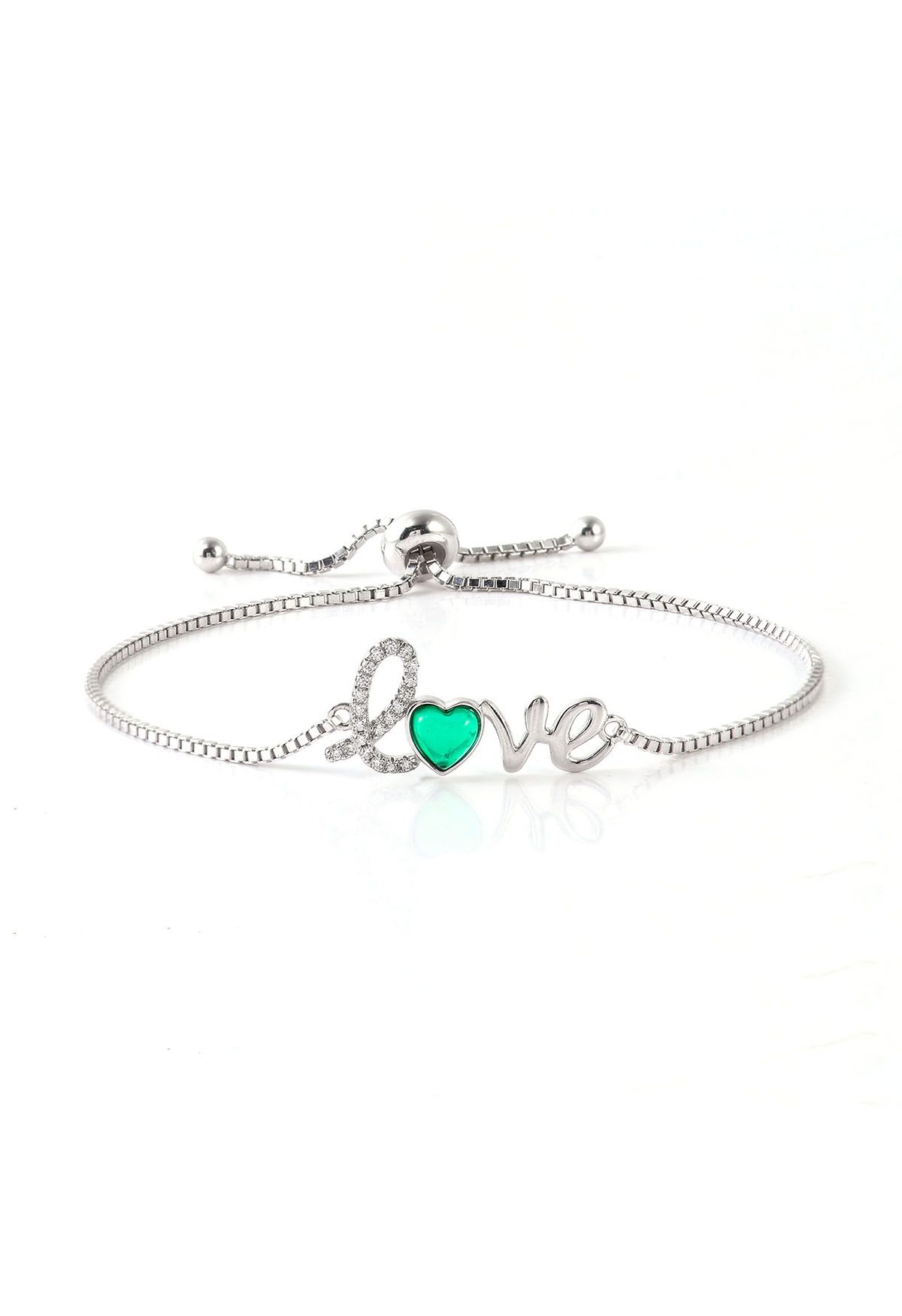 Liebeszeichen Herzform Smaragd Armband
