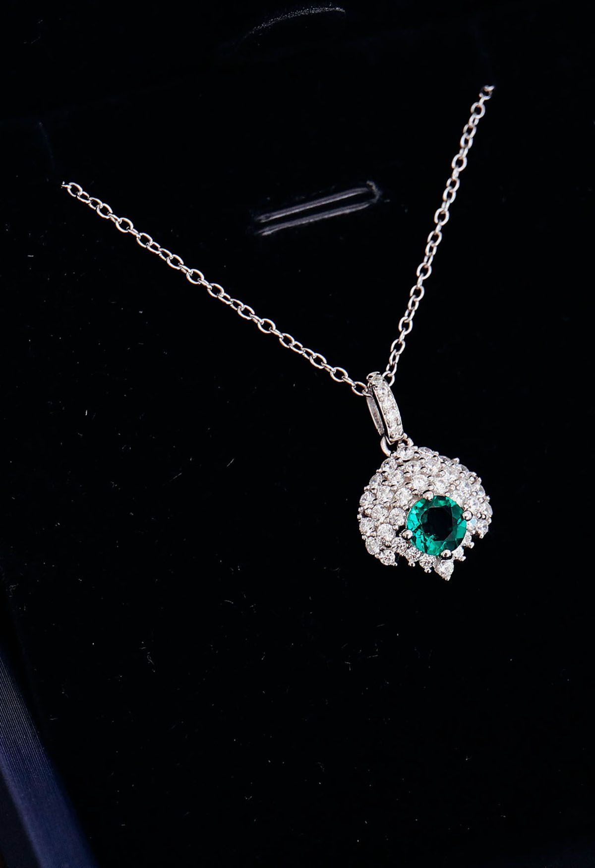 Smaragd-Edelstein-Diamant-Dekor-Halskette