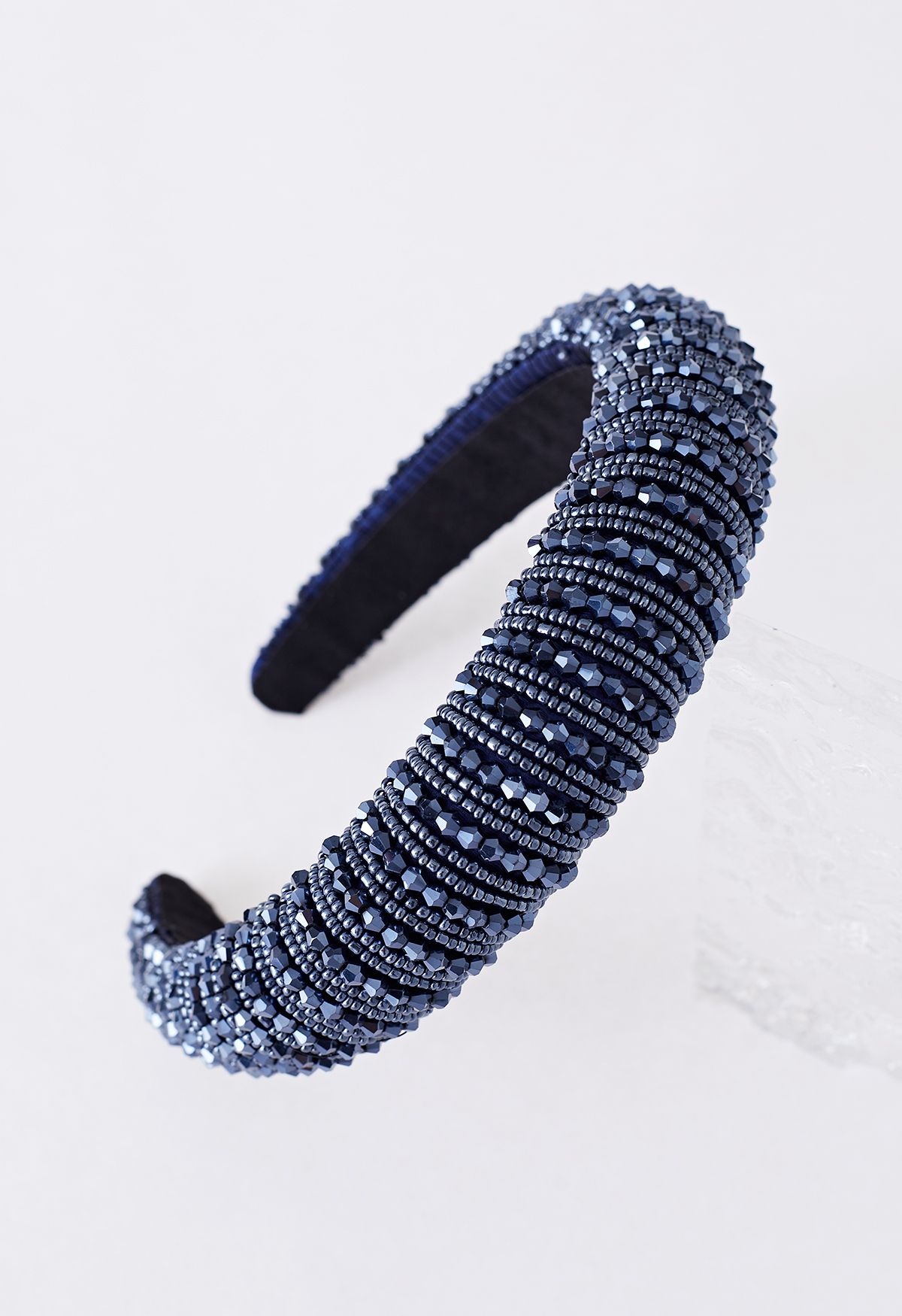 Vollständiges Strass-Kristall-Stirnband in Marineblau