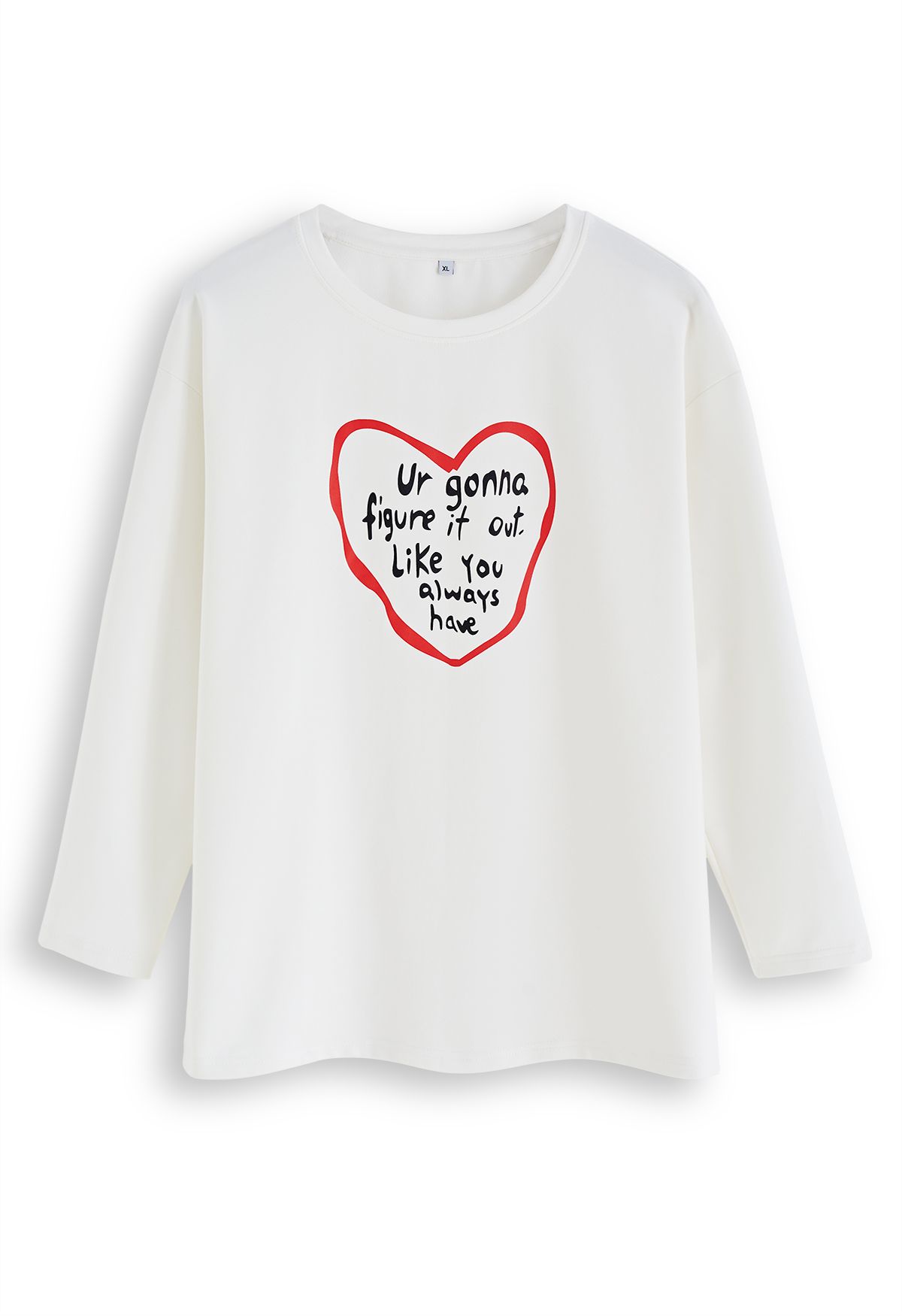 Satz mit Herzdruck Oversize T-Shirt