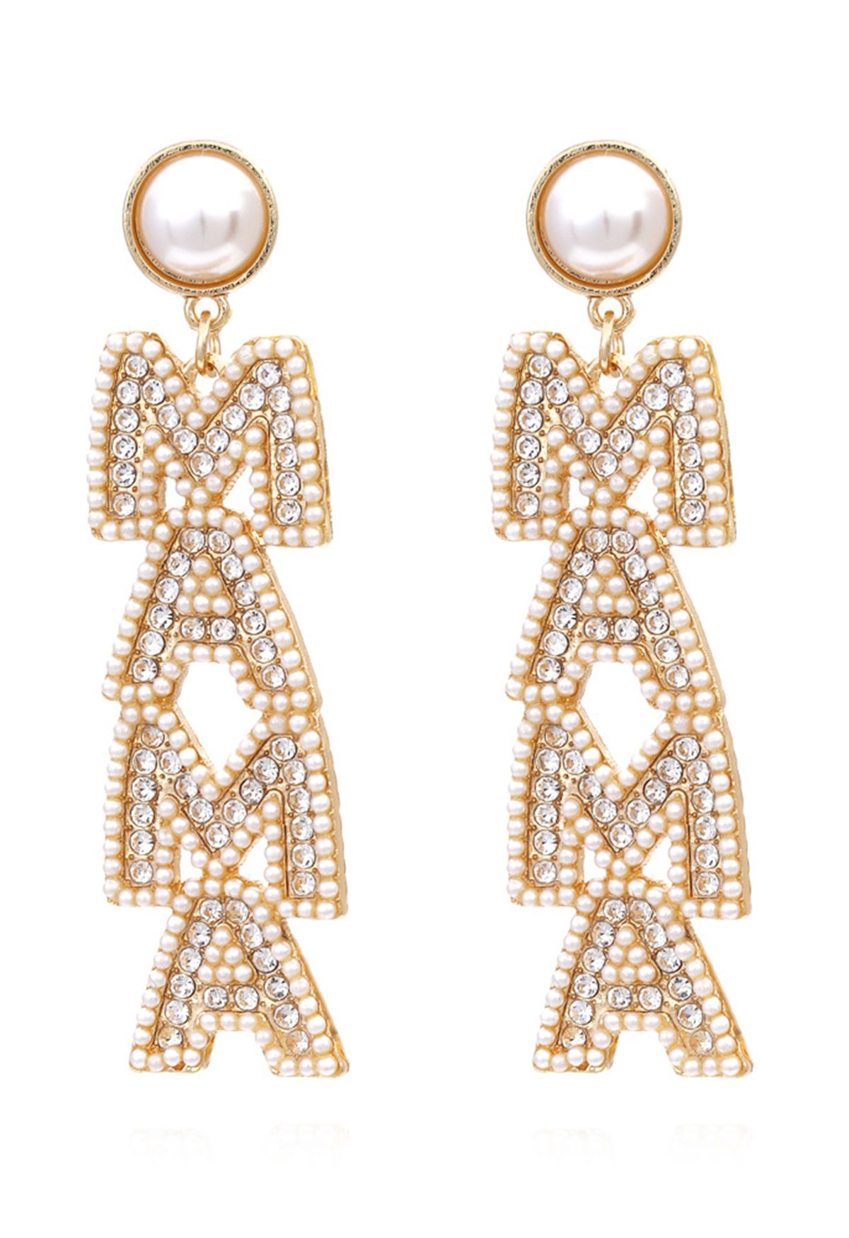 MAMA Luxuriöse Diamant-Perlen-Ohrringe