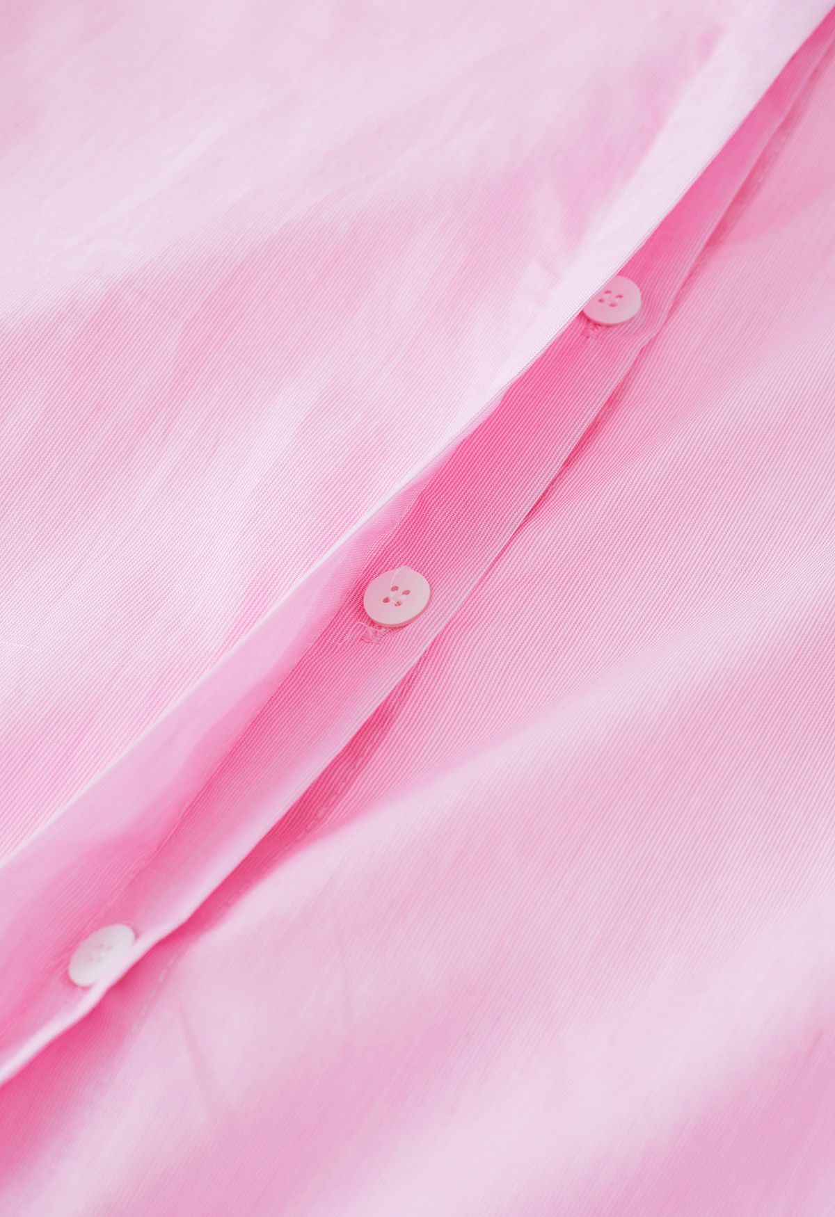 Nadelstreifen-Baumwollhemd mit Blasenärmeln in Pink