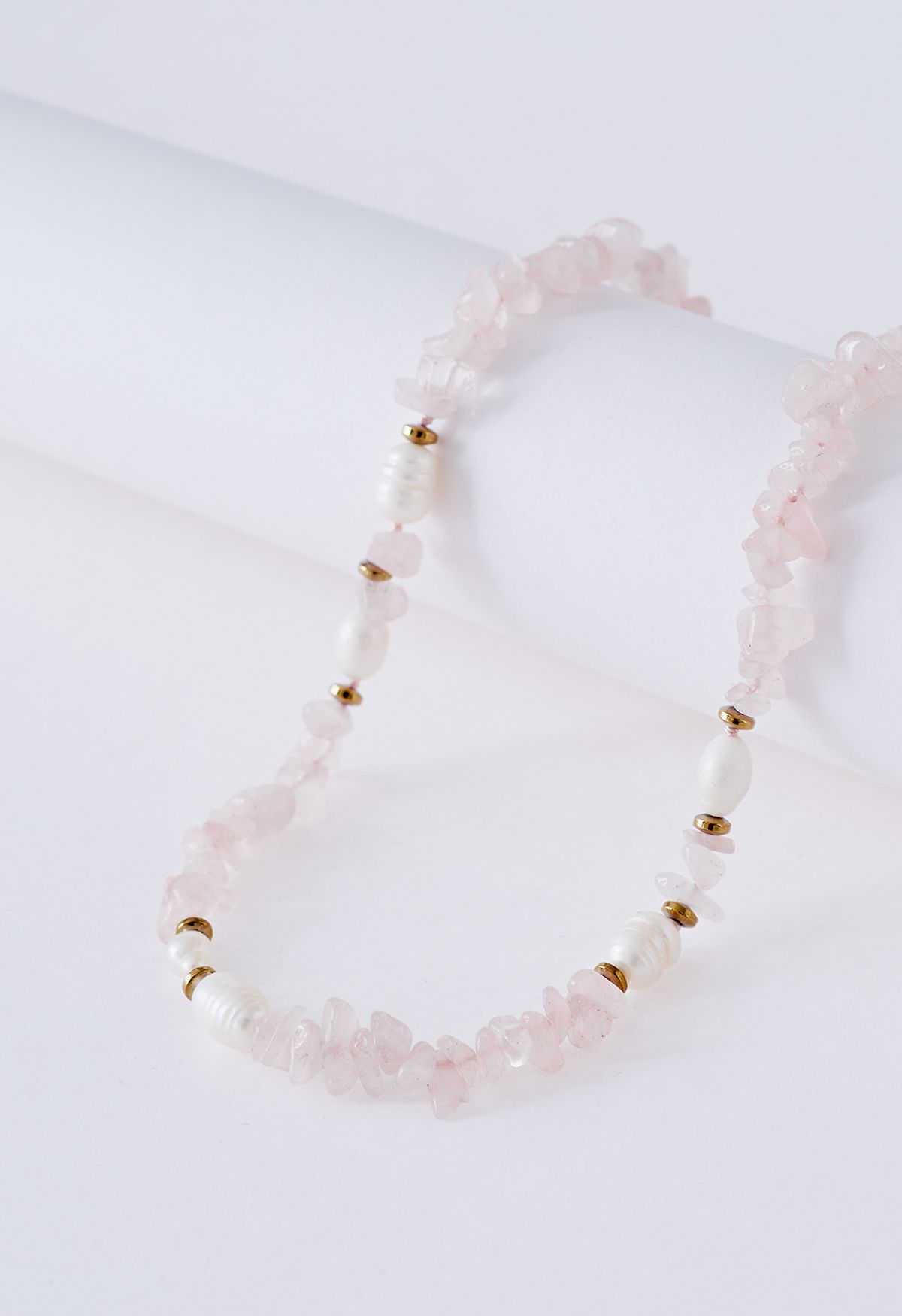 Schimmer rosa Kristall gespleißte Perlenkette