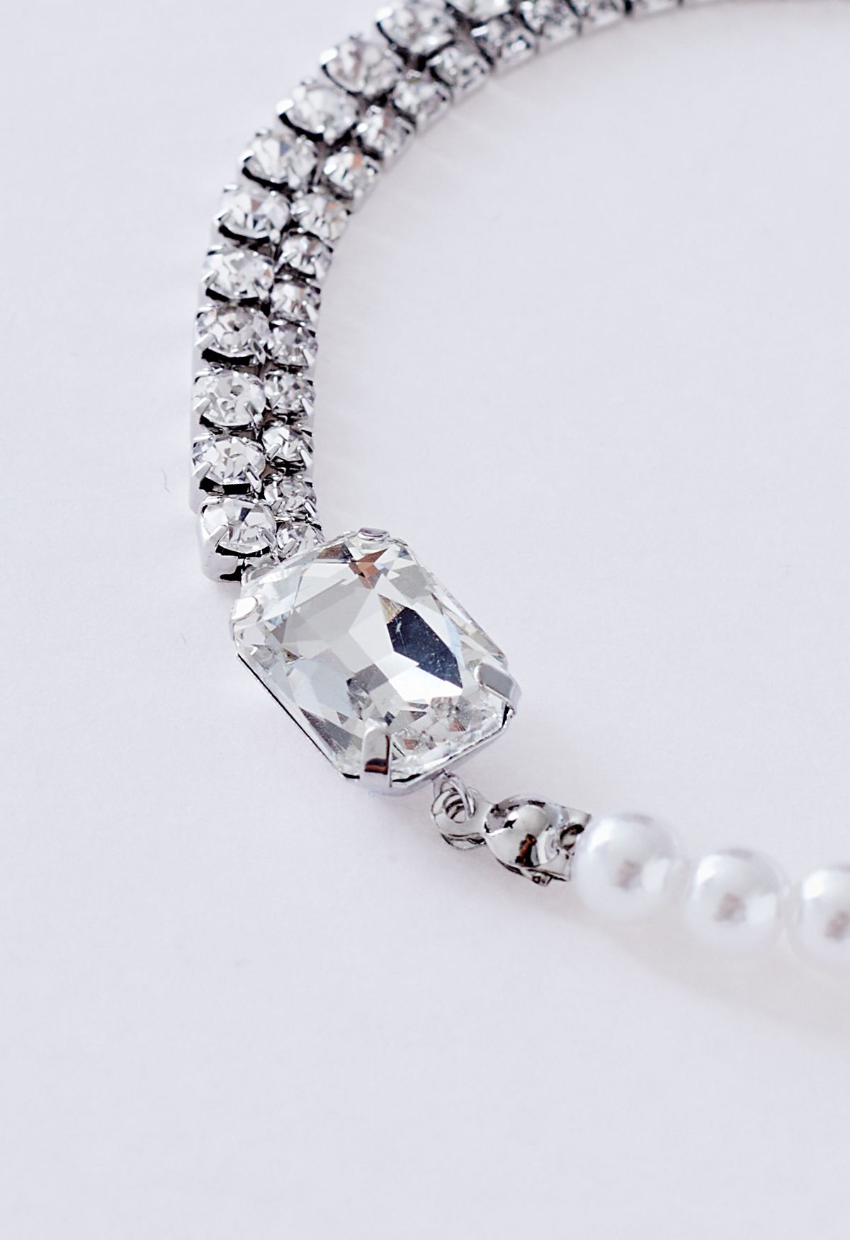 Diamant Doppelkette Perlenkette gespleißt