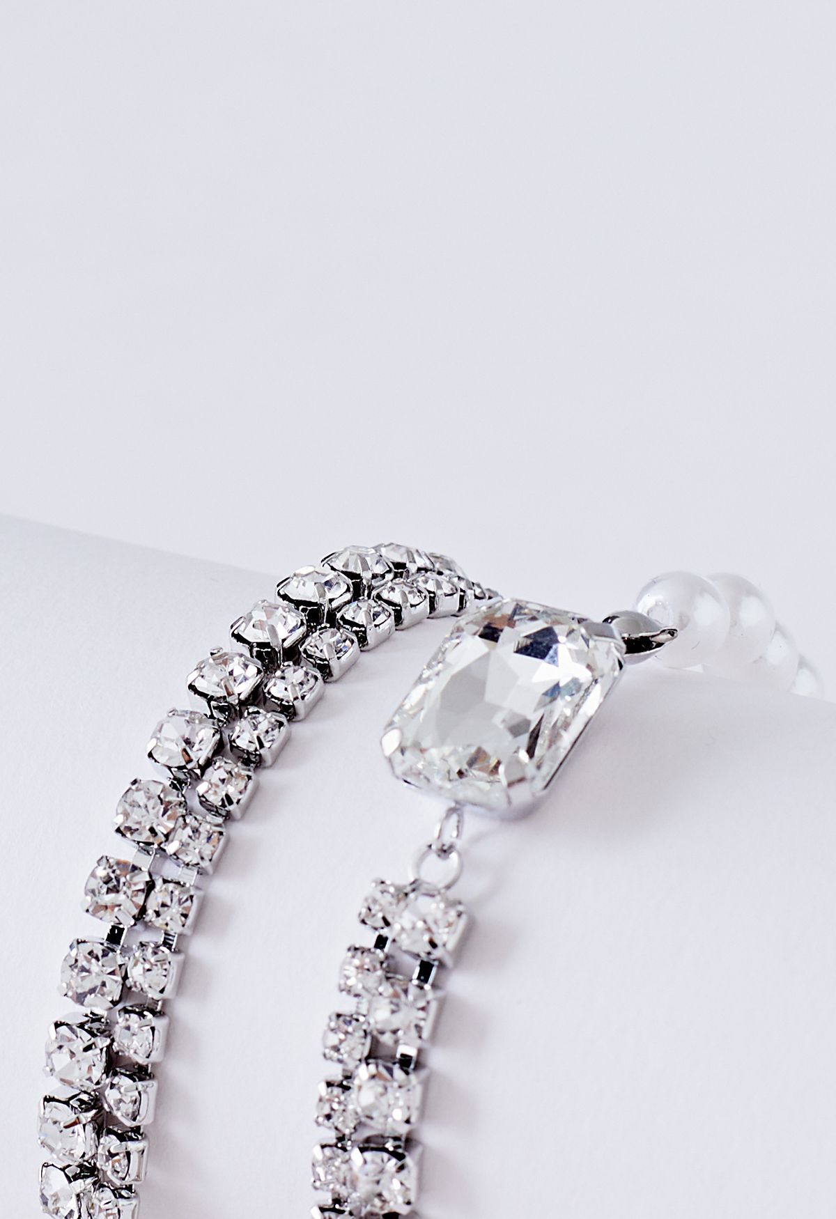 Diamant Doppelkette Perlenkette gespleißt
