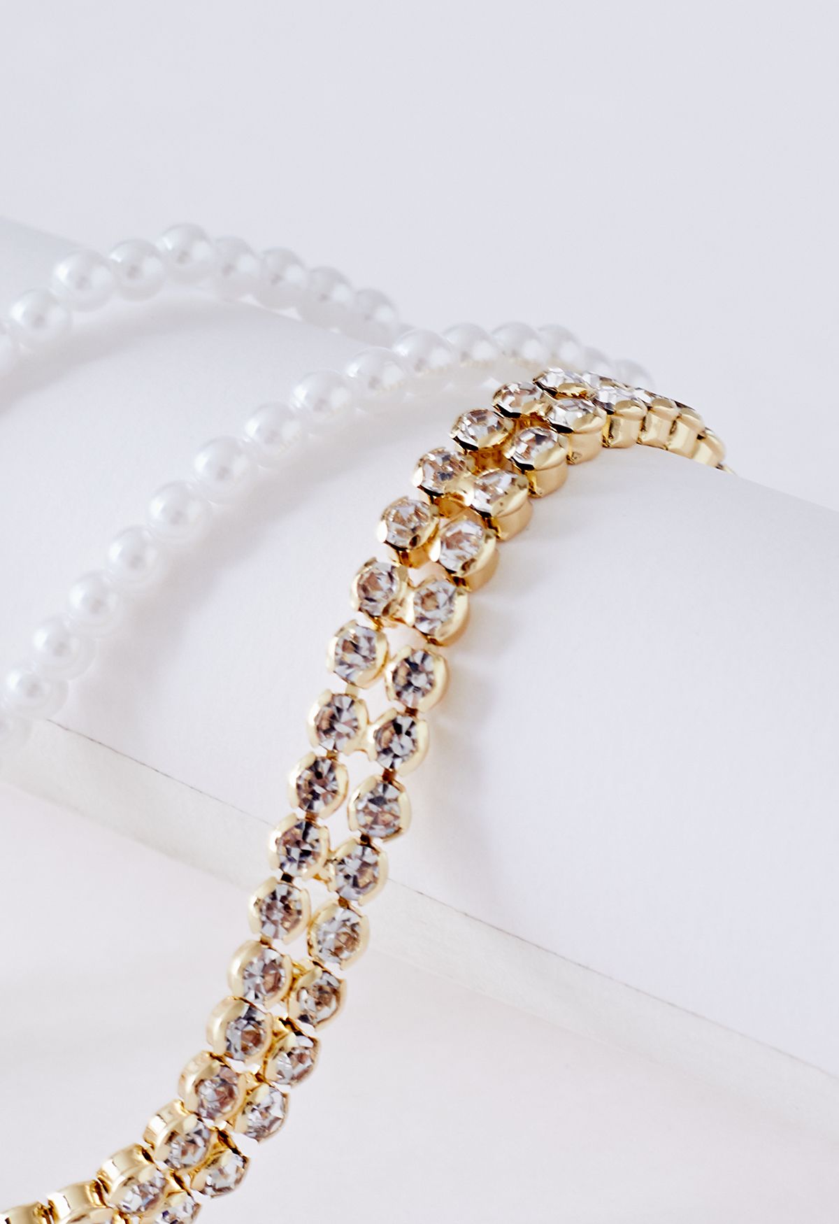 Diamant eingefügt gespleißte Perlenkette