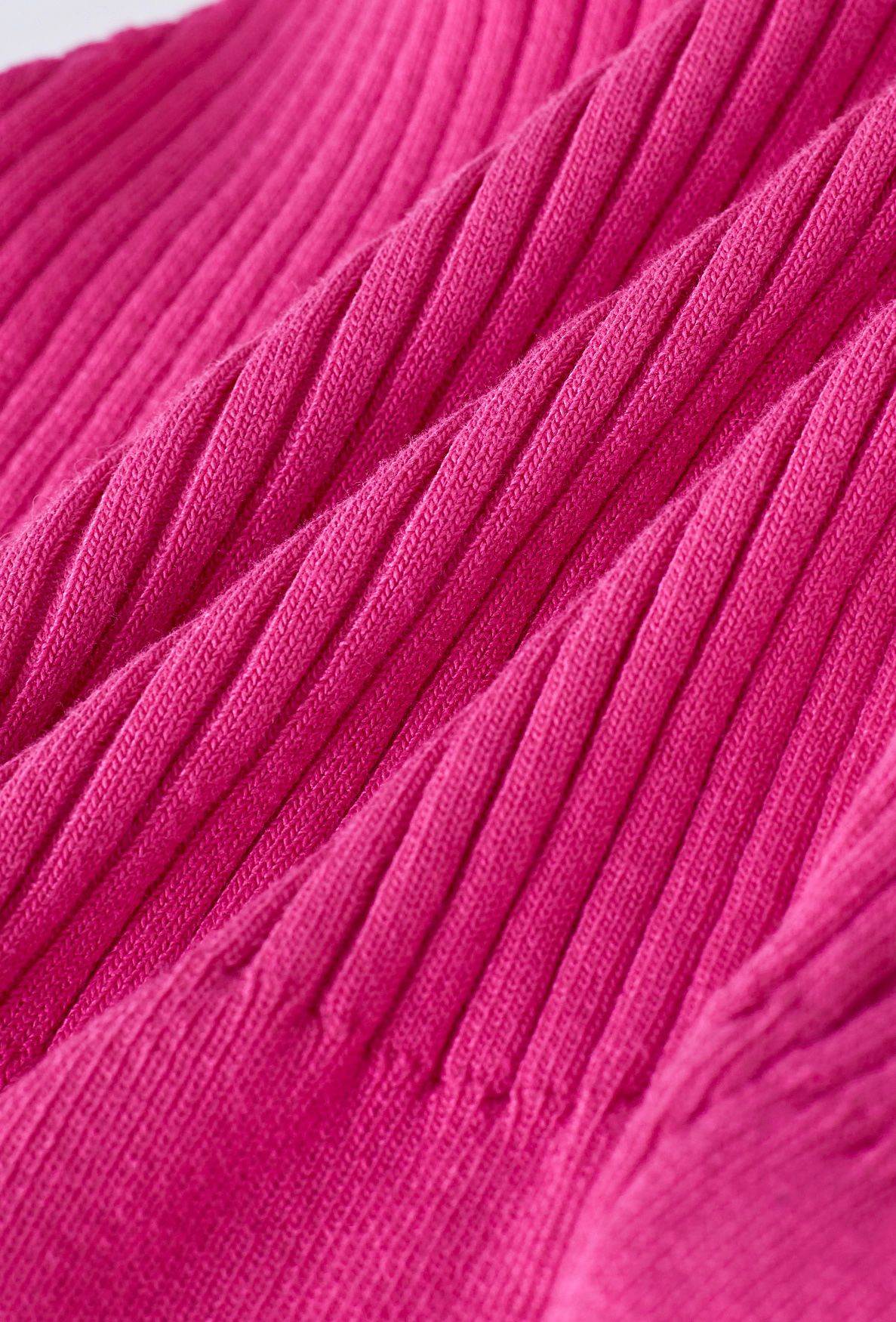 Knoten-Neckholder-Strick-Crop-Top in Hot Pink