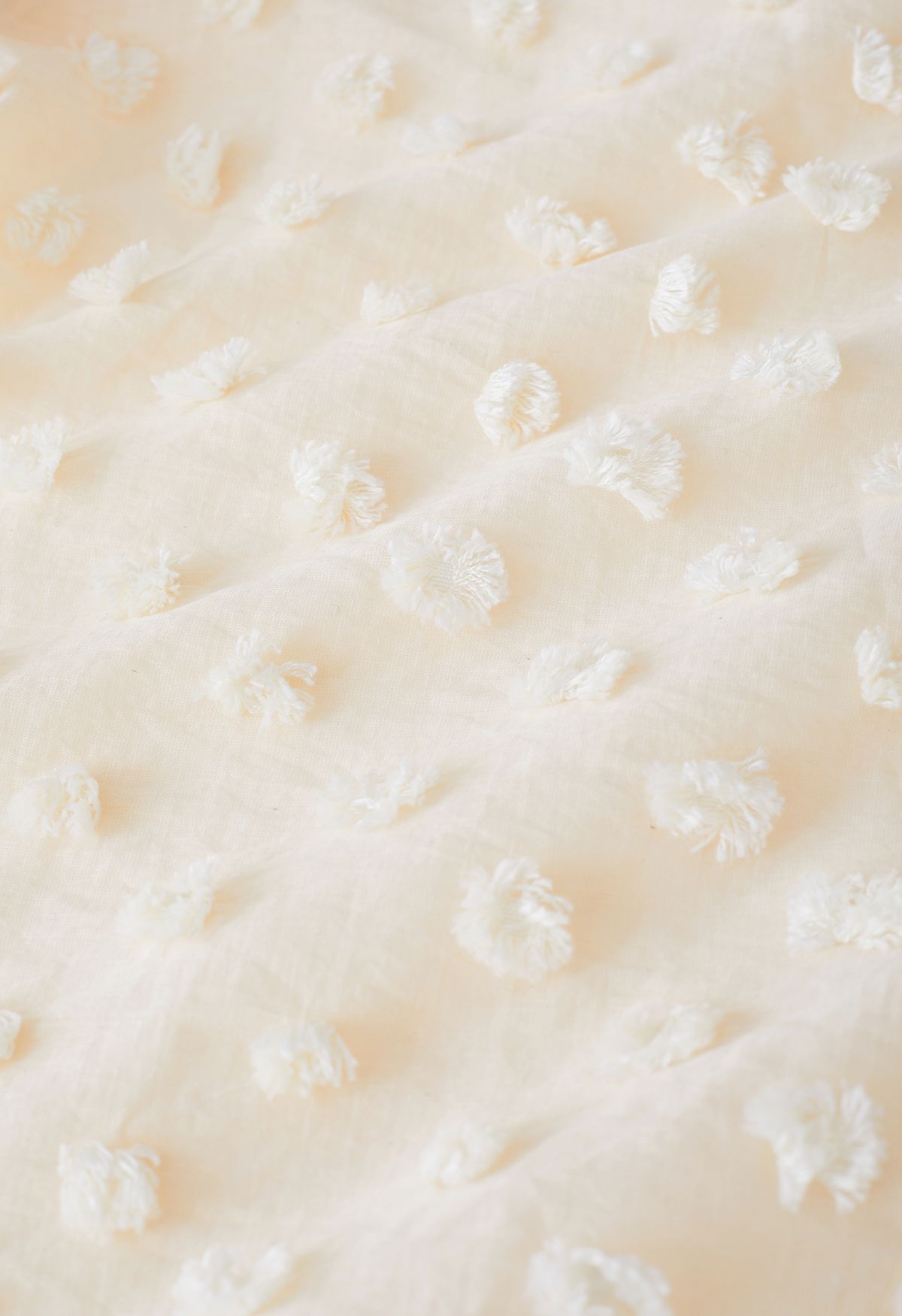 Cotton Candy Dolly-Oberteil mit kurzen Blasenärmeln in Creme