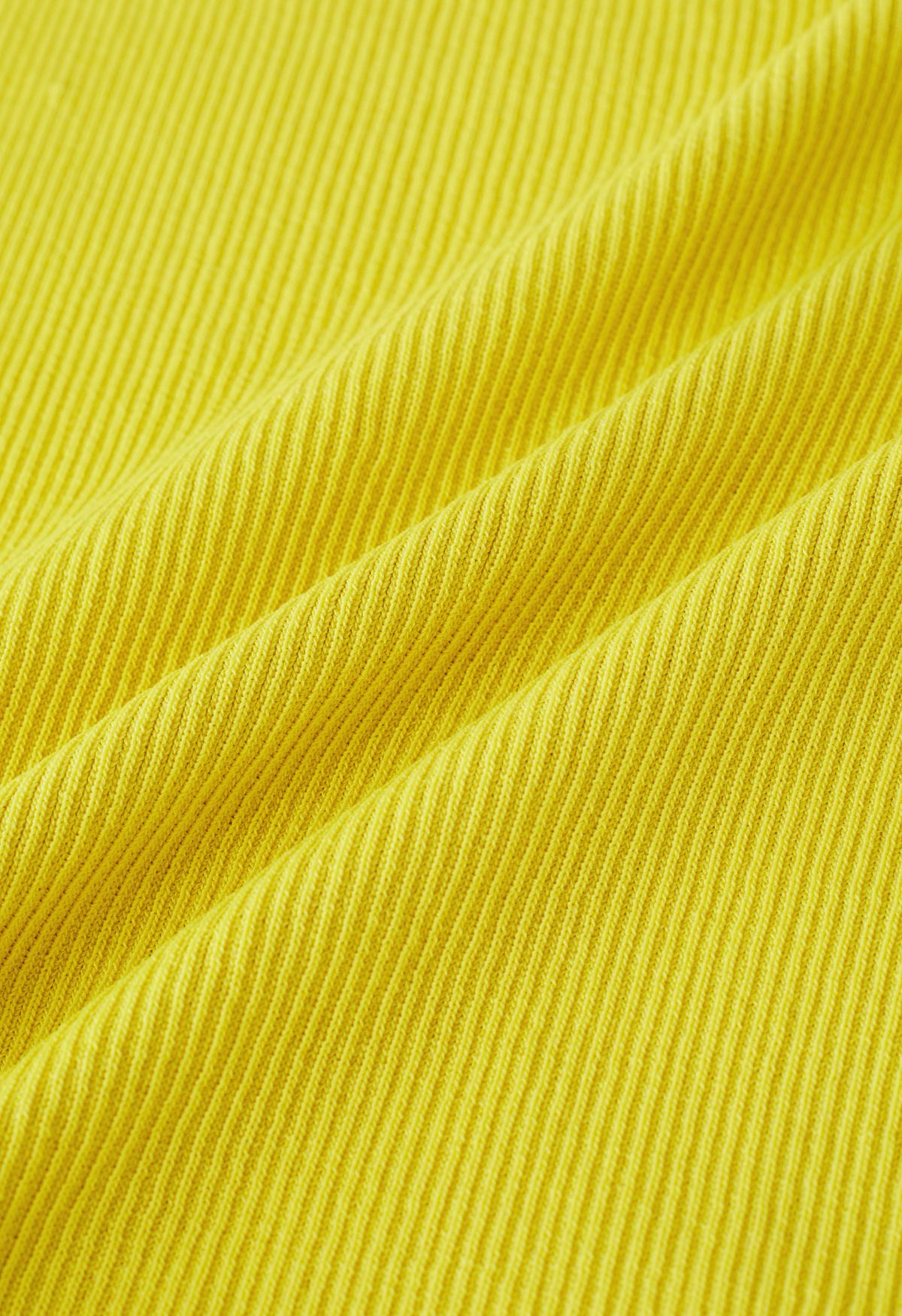 Rippstrick-Crop-Top mit U-Boot-Ausschnitt in Gelb