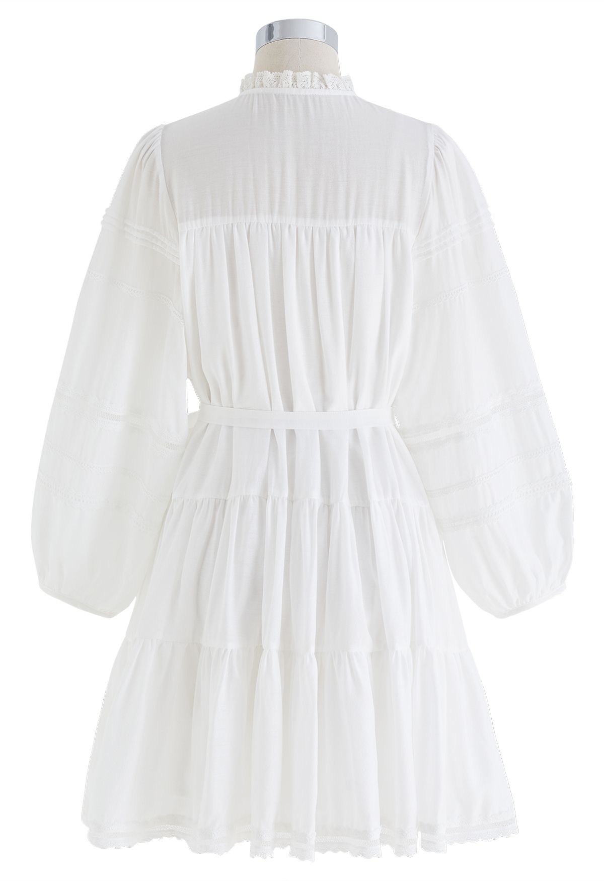 Wunderschönes weißes Kleid mit Puffärmeln der Göttin