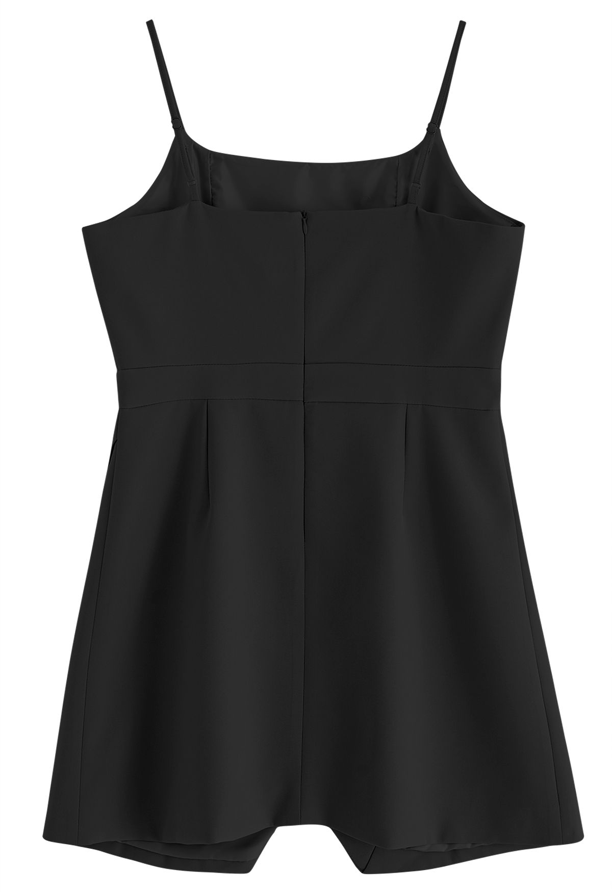 Cami-Kleid mit eingekerbtem Saum in Schwarz