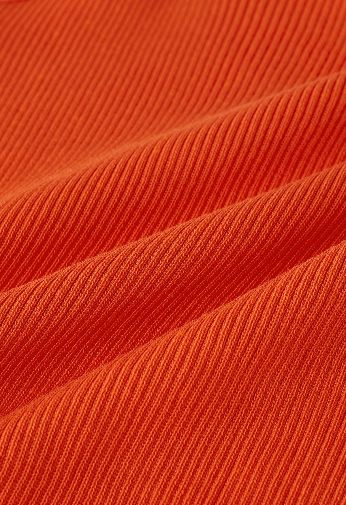 Dehnbares Camisole-Oberteil aus Rippstrick in Orange