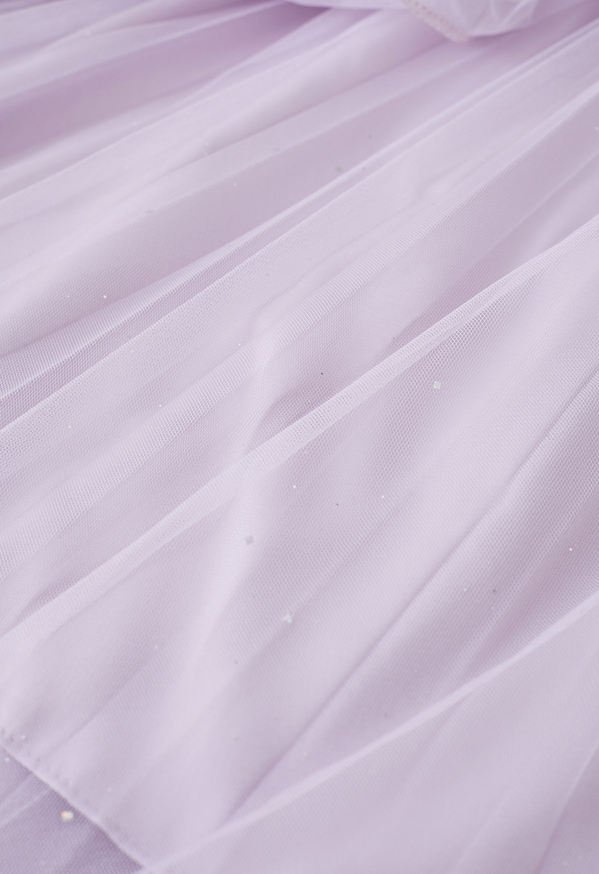 Venus Glitzer-Tüll-Mesh-Midirock in Lavendel