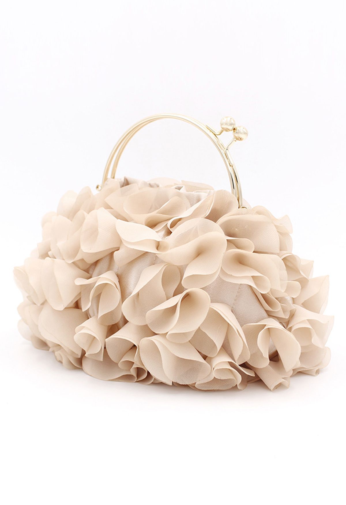 Elegante cremige 3D-Blütenblatt-Clutch