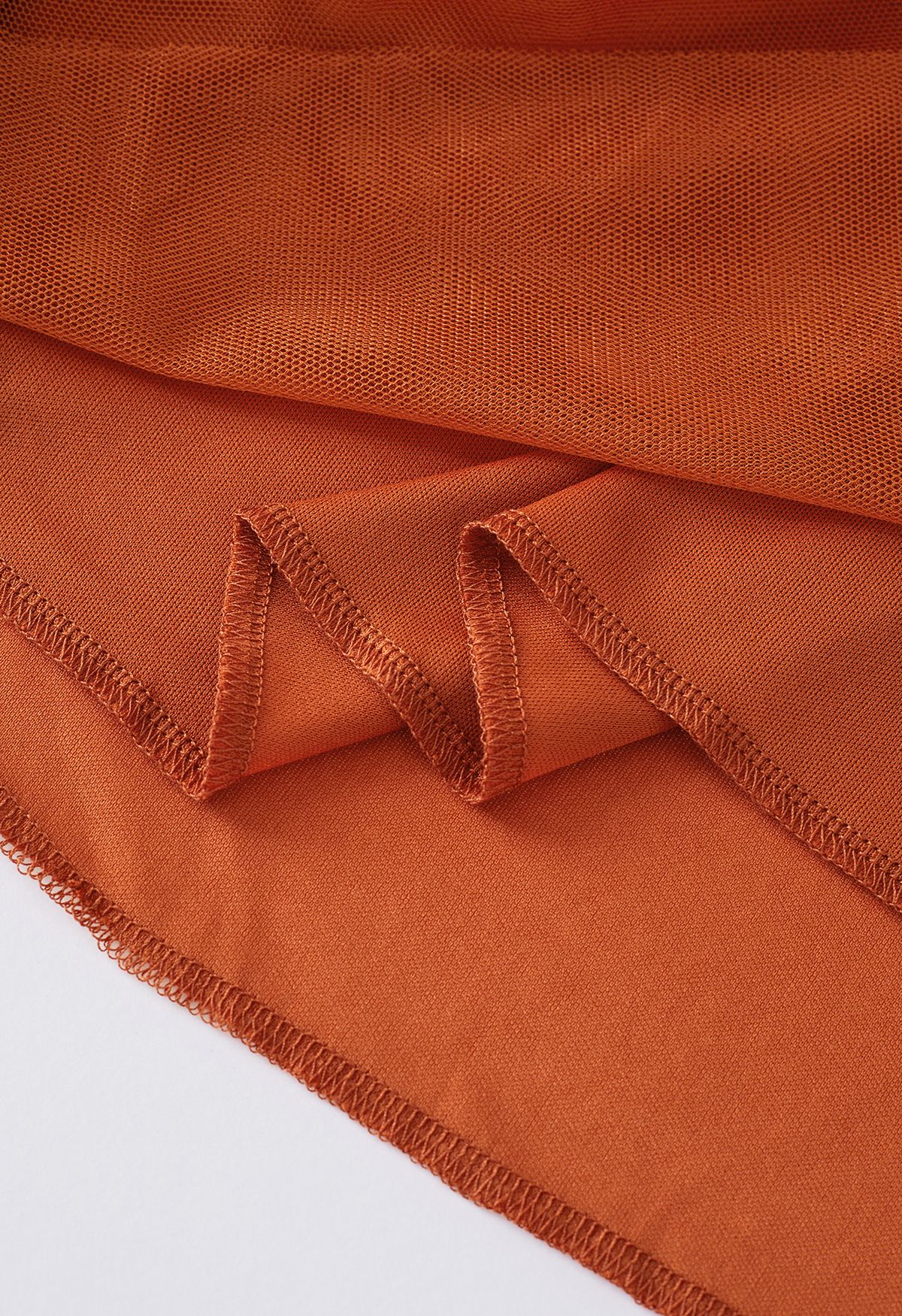 Kreuz und quer offener Rücken Wickelkleid aus Mesh-Tüll in Orange