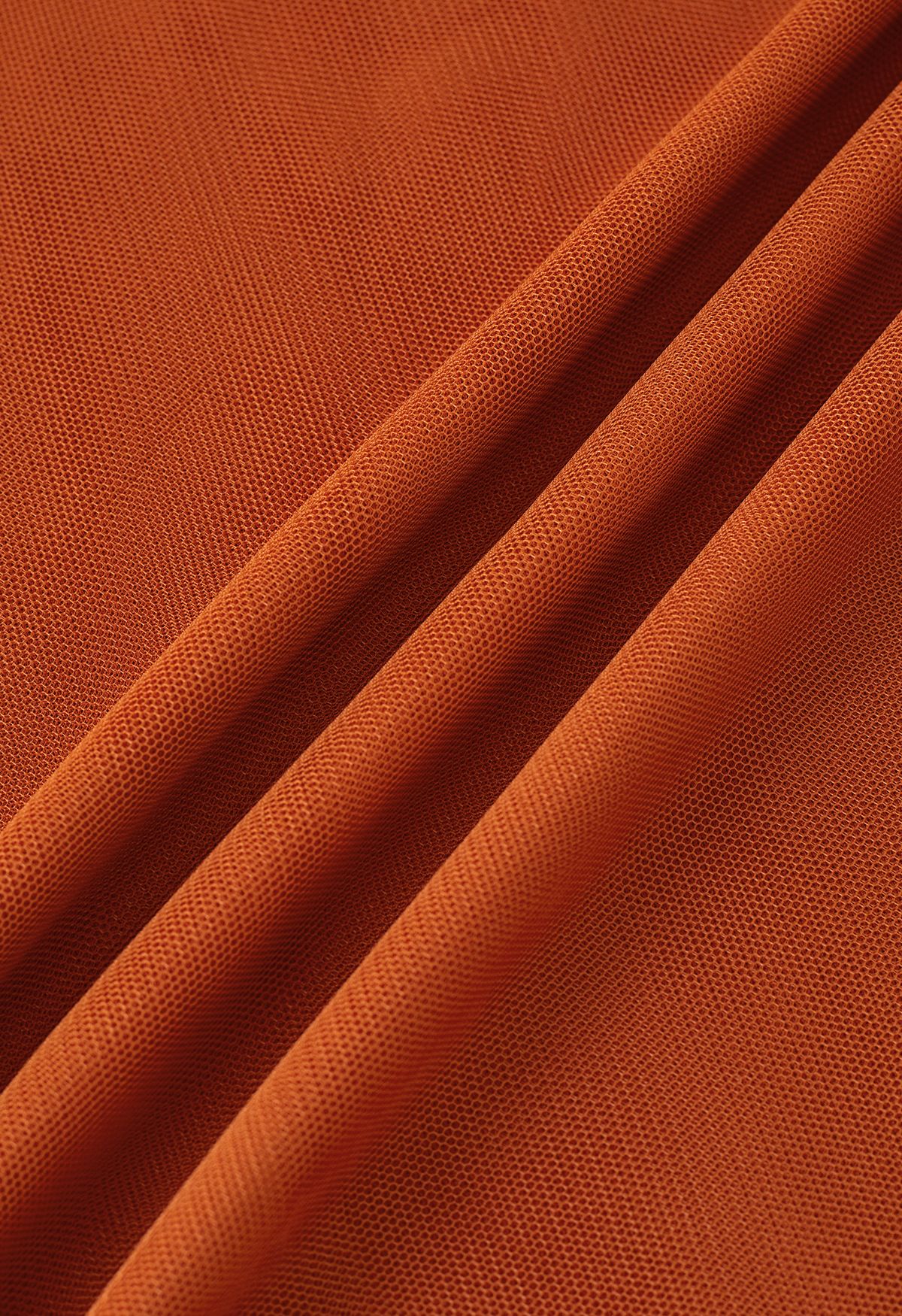 Kreuz und quer offener Rücken Wickelkleid aus Mesh-Tüll in Orange