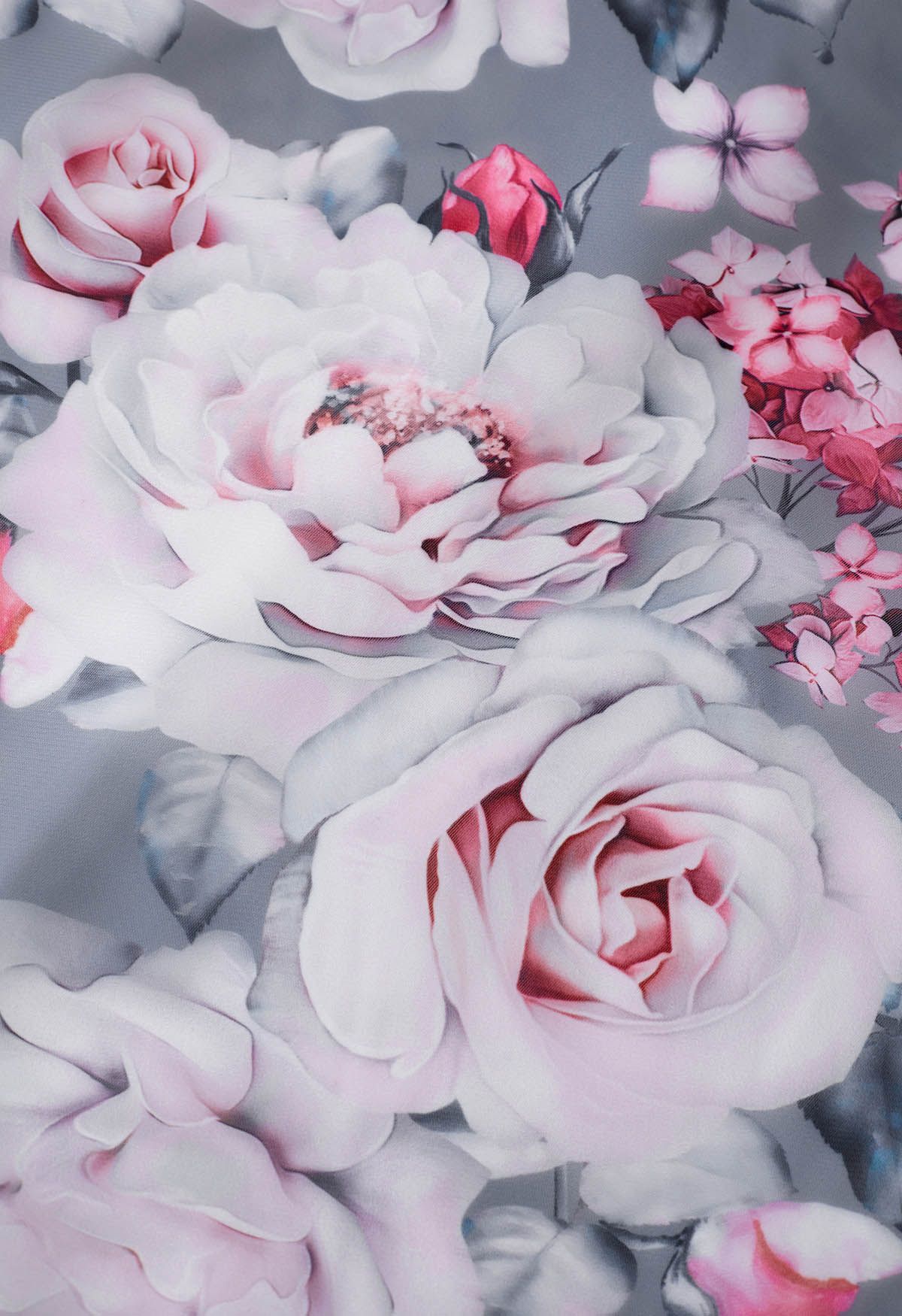Faltenrock aus rosa Rosenorganza in Midilänge