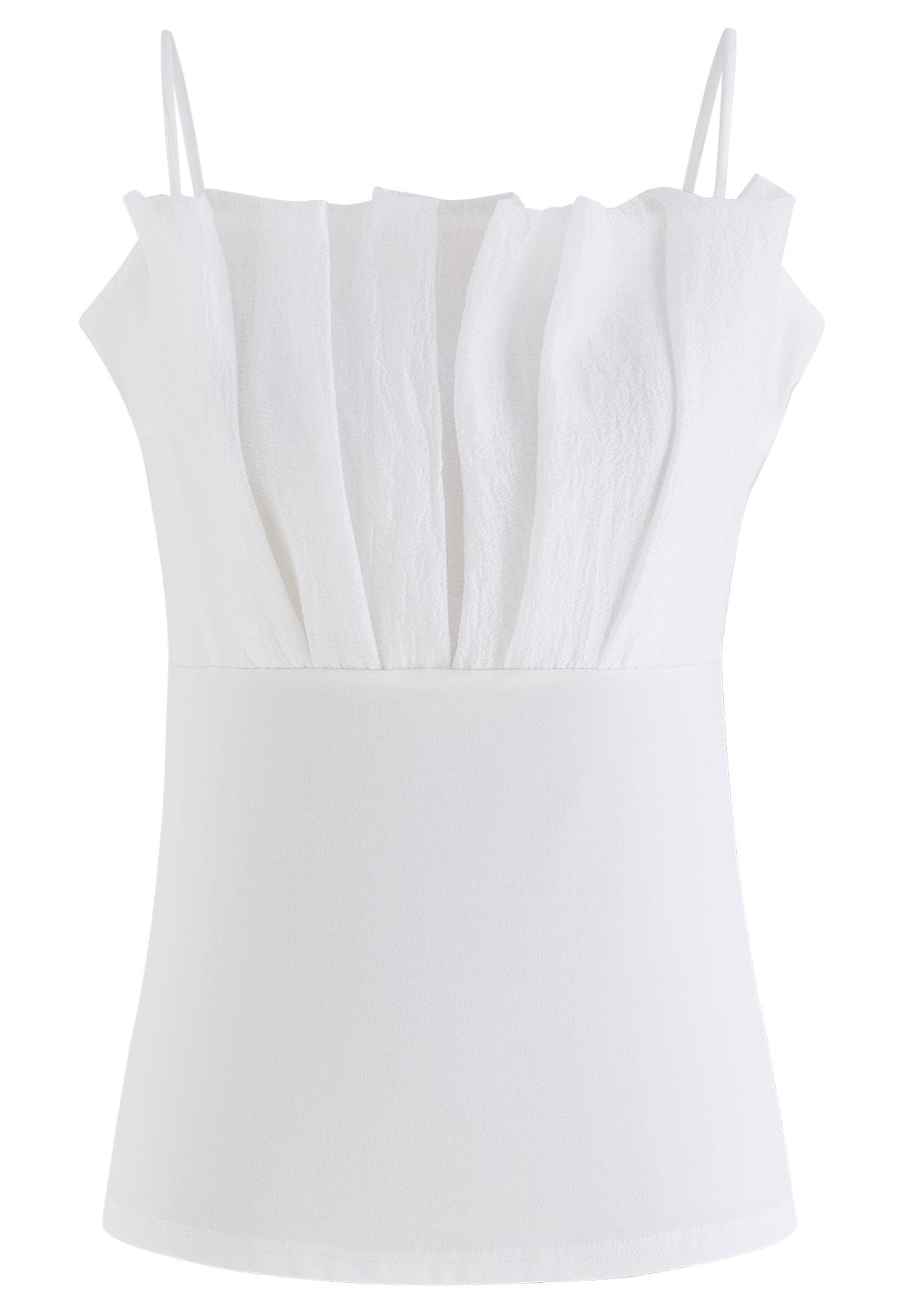 Cami-Top mit Falten vorne in Weiß