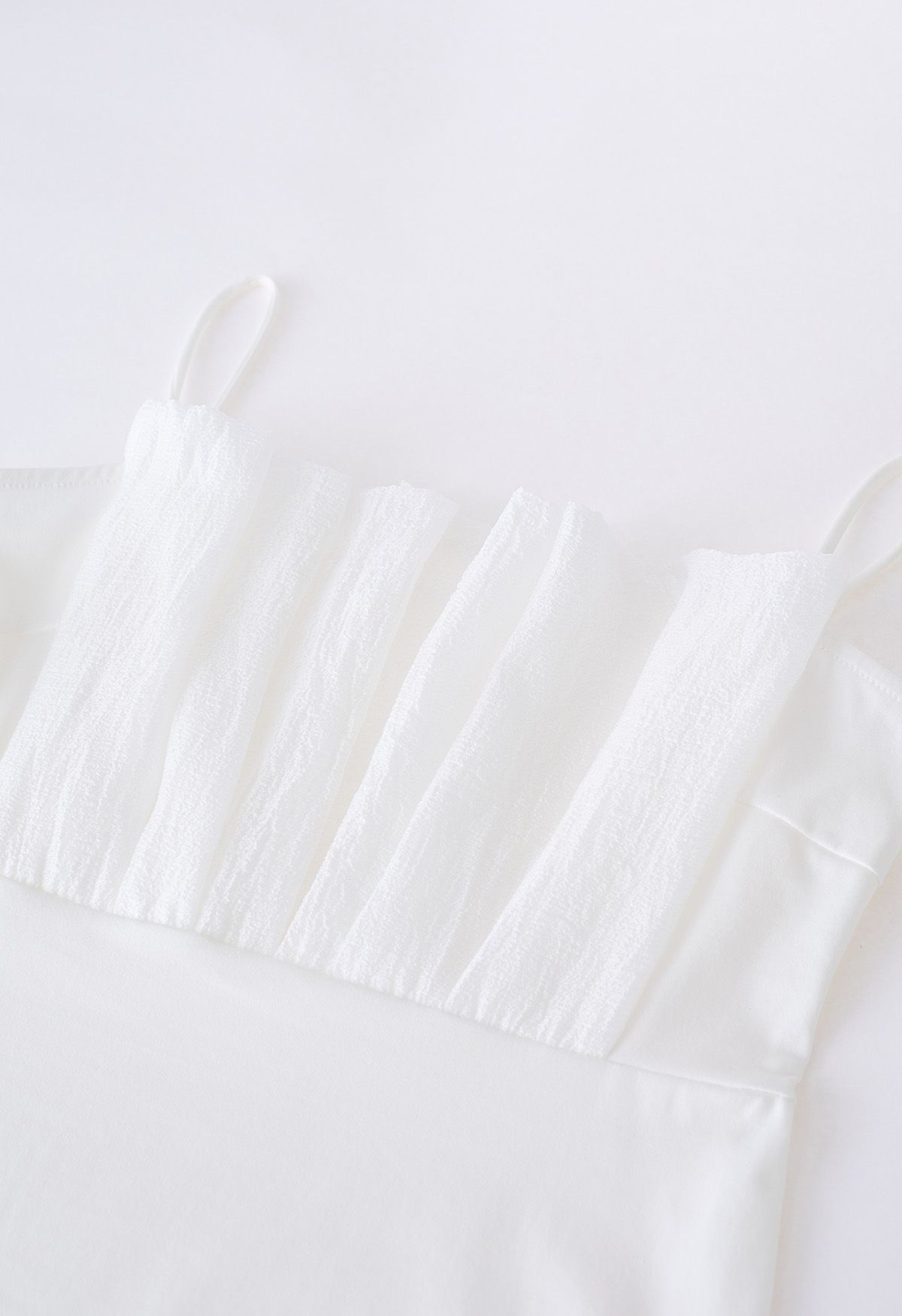 Cami-Top mit Falten vorne in Weiß