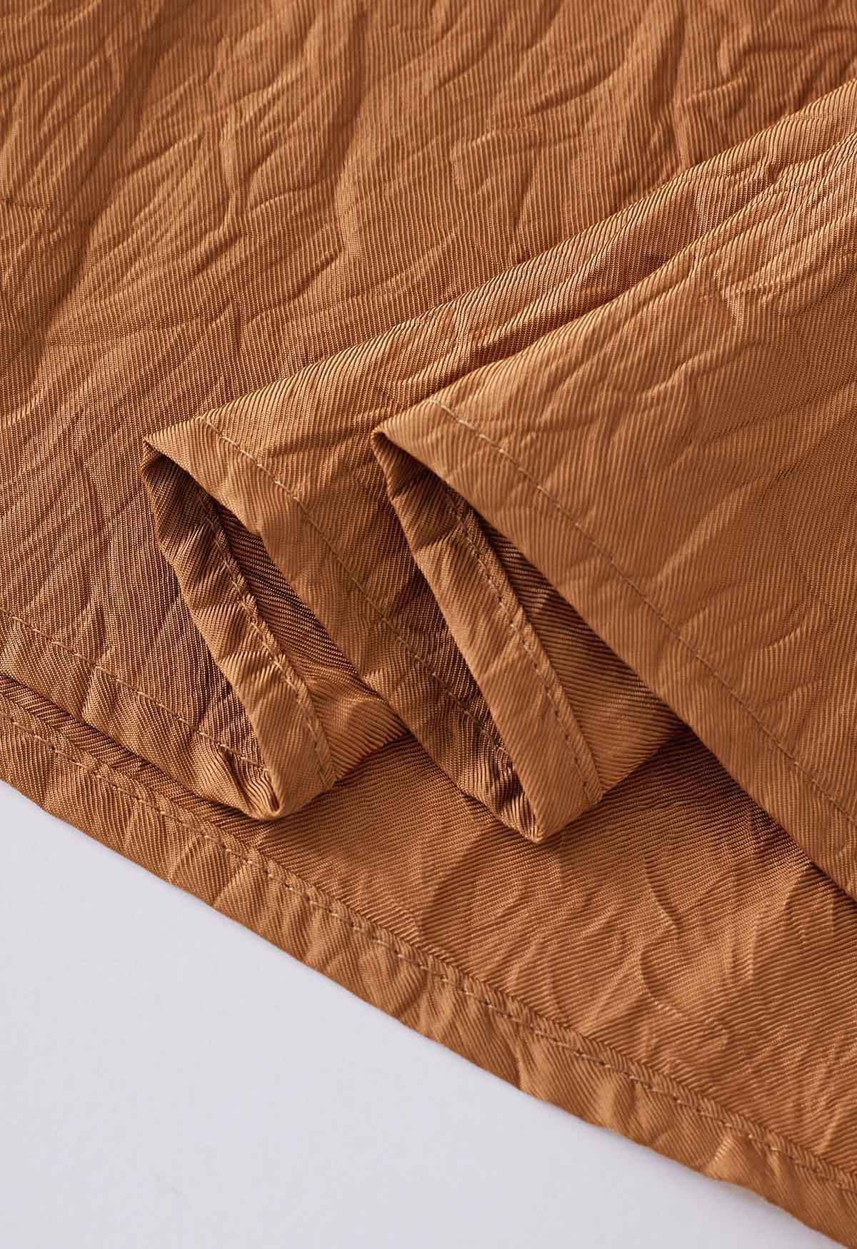 Cami-Top mit V-Ausschnitt und geprägter Textur in Kürbis
