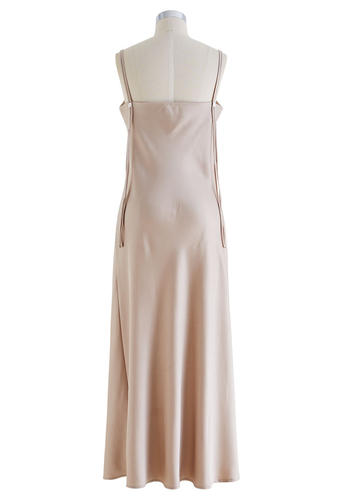 Cami-Kleid aus Satin mit doppelten Trägern in Champagner