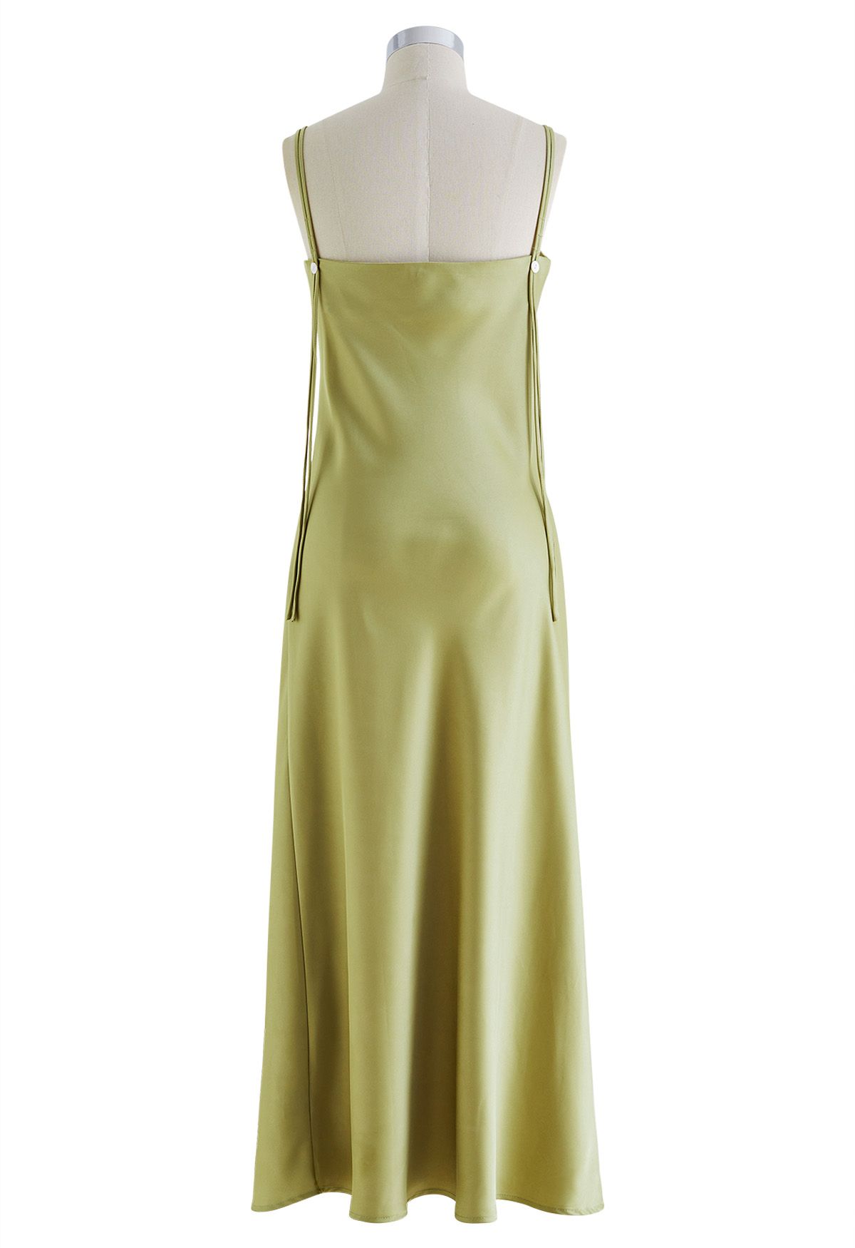 Cami-Kleid aus Satin mit doppelten Trägern in Limette